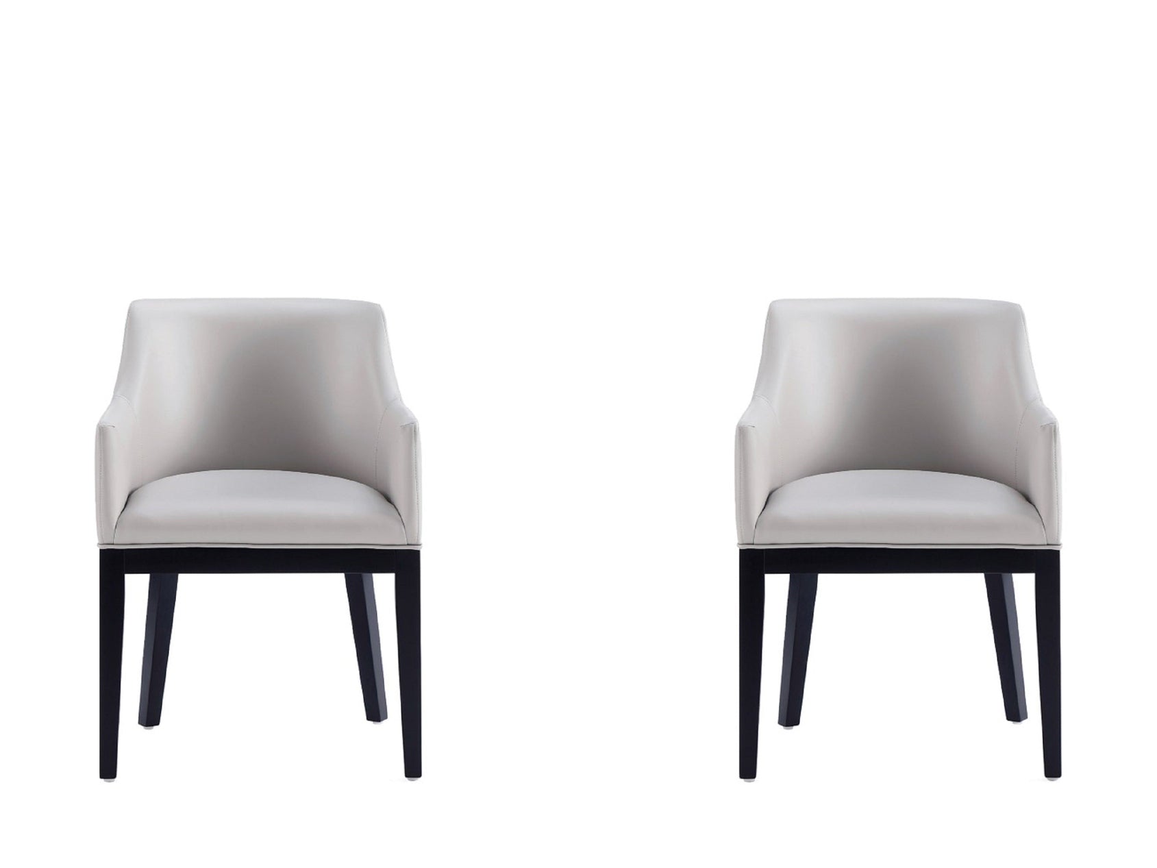 Gansevoort Faux Leather Dining Armchair in Light Grey (set of 2) - Ornate Home