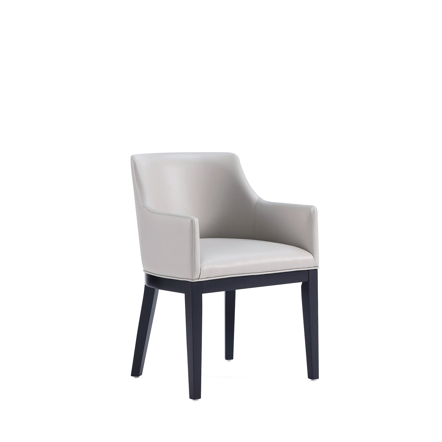 Gansevoort Faux Leather Dining Armchair in Light Grey (set of 2) - Ornate Home
