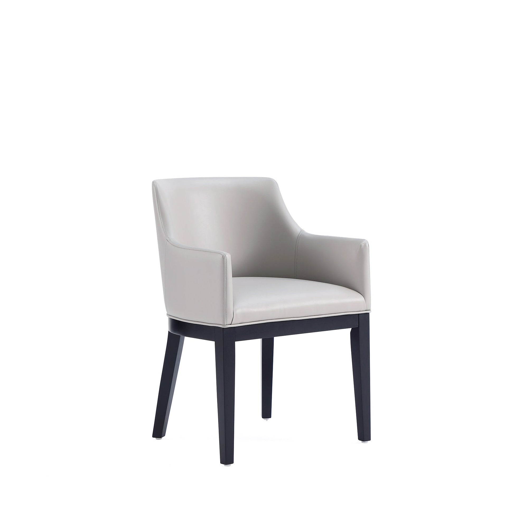 Gansevoort Faux Leather Dining Armchair in Light Grey (set of 2) - Ornate Home