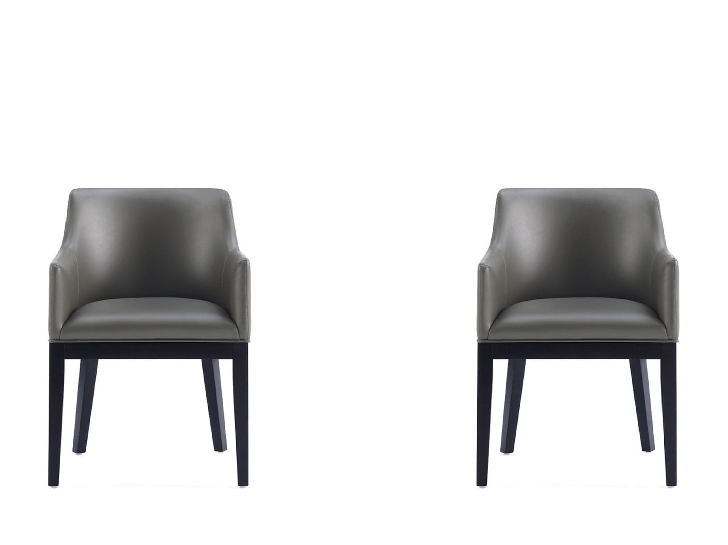 Gansevoort Faux Leather Dining Armchair in Pebble Grey (set of 2) - Ornate Home