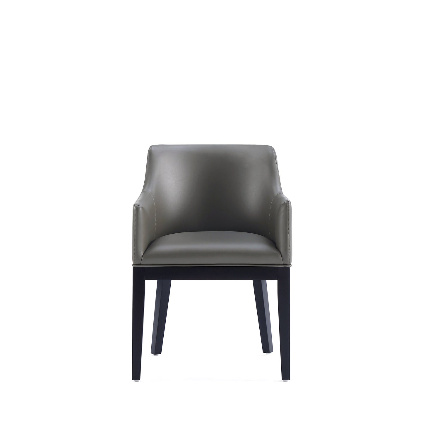 Gansevoort Faux Leather Dining Armchair in Pebble Grey (set of 2) - Ornate Home