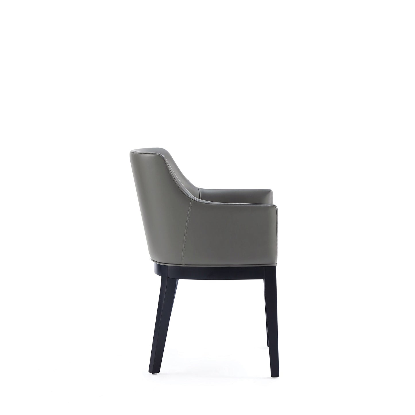 Gansevoort Faux Leather Dining Armchair in Pebble Grey (set of 2) - Ornate Home