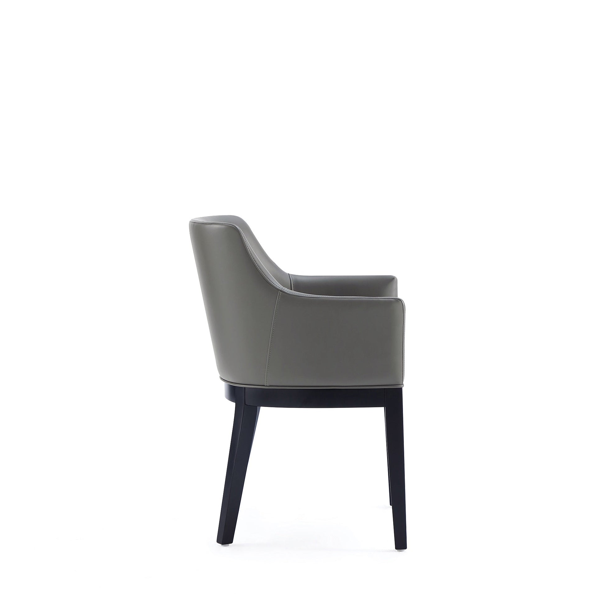 Gansevoort Faux Leather Dining Armchair in Pebble Grey (set of 2) - Ornate Home