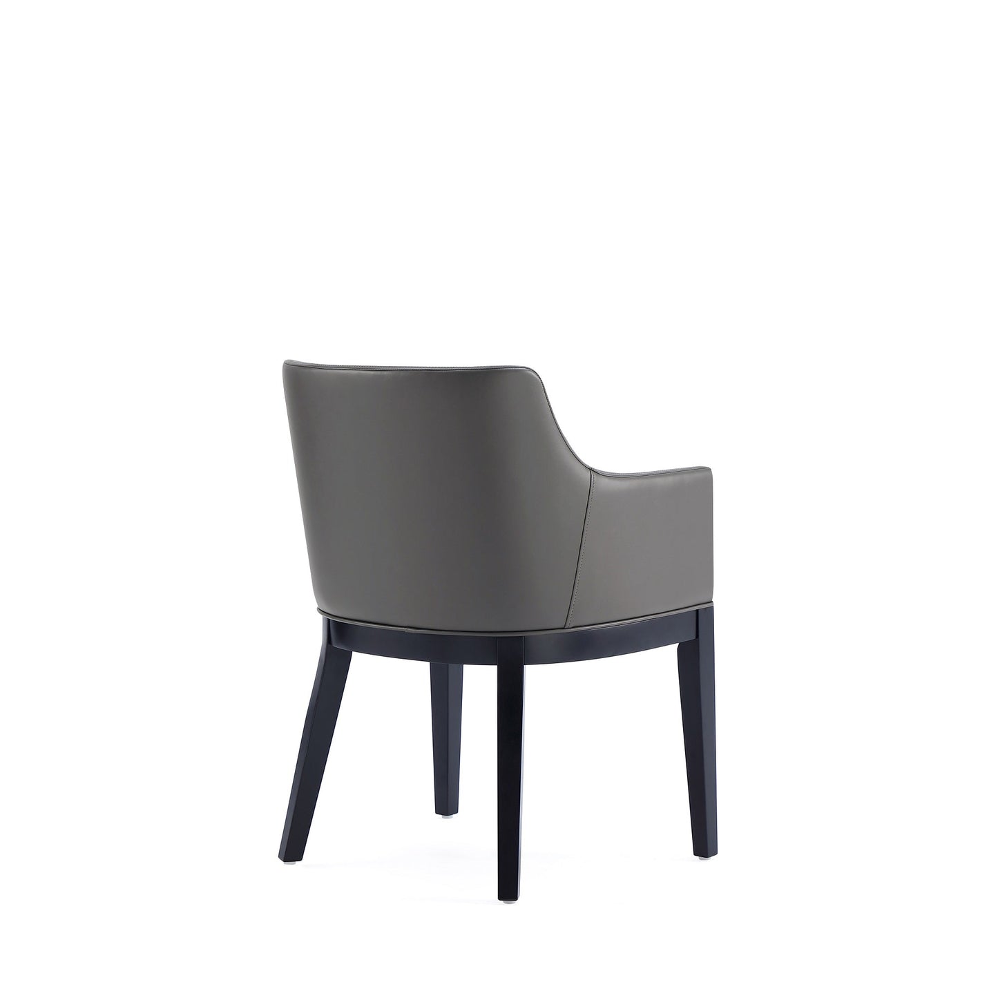 Gansevoort Faux Leather Dining Armchair in Pebble Grey (set of 2) - Ornate Home
