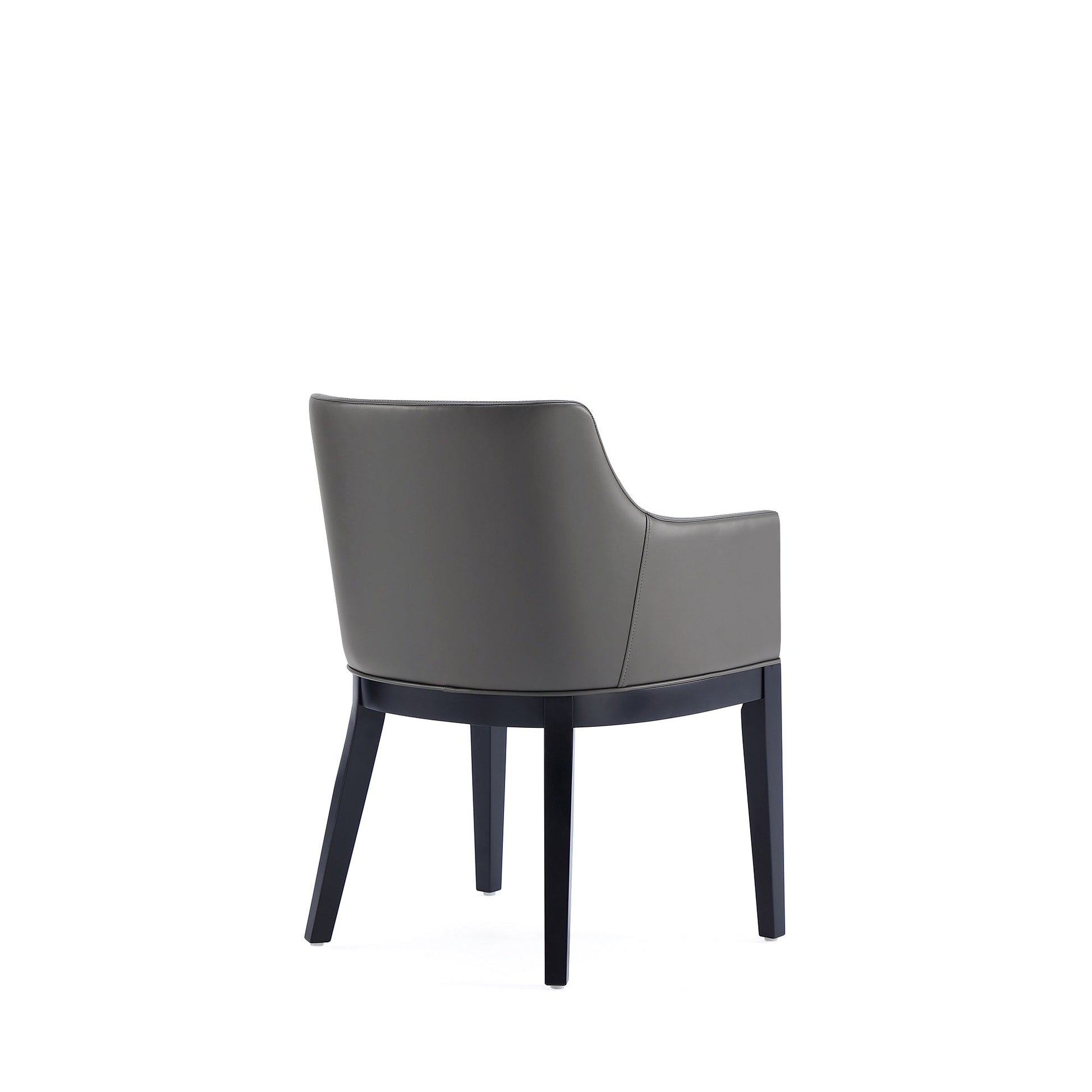 Gansevoort Faux Leather Dining Armchair in Pebble Grey (set of 2) - Ornate Home