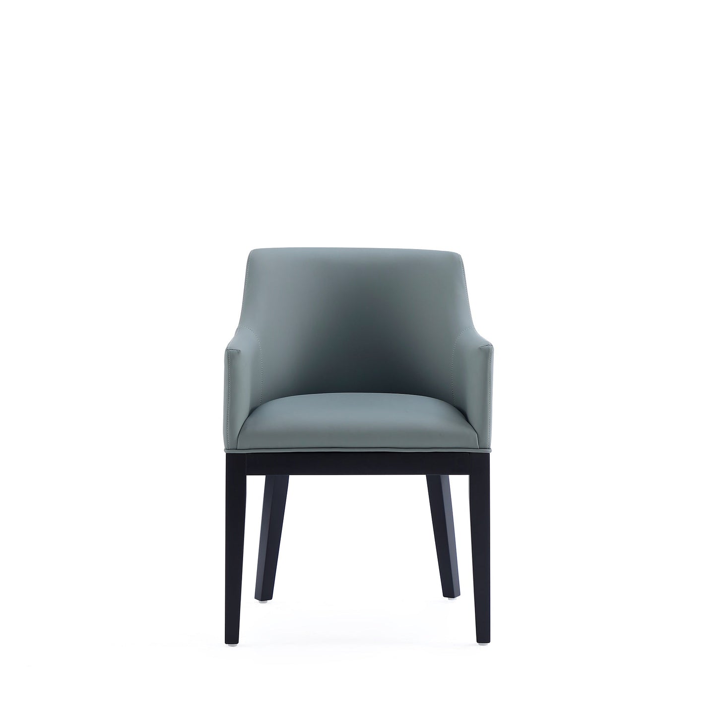 Gansevoort Faux Leather Dining Armchair in Pewter - Ornate Home