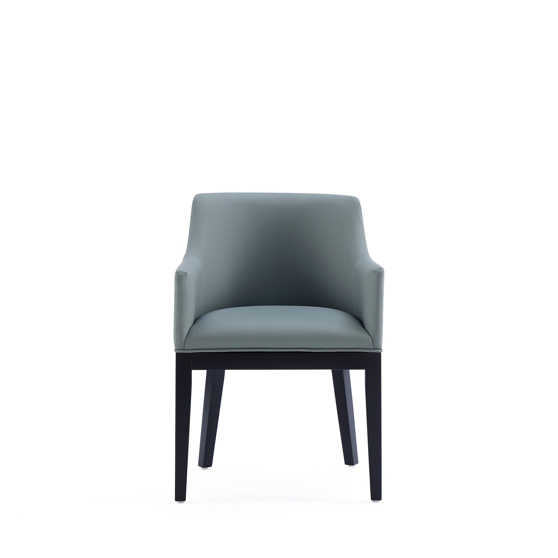Gansevoort Faux Leather Dining Armchair in Pewter - Ornate Home