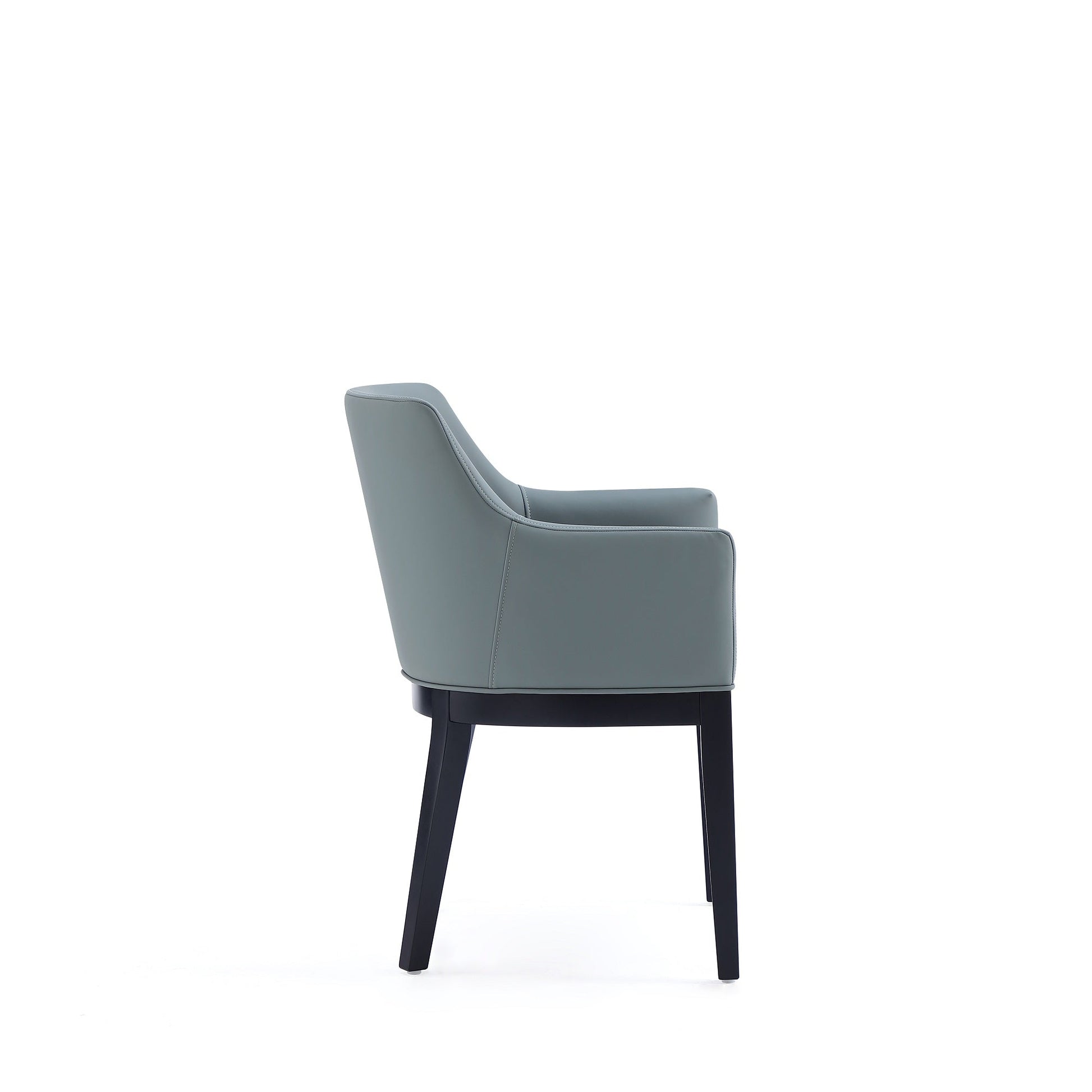 Gansevoort Faux Leather Dining Armchair in Pewter - Ornate Home