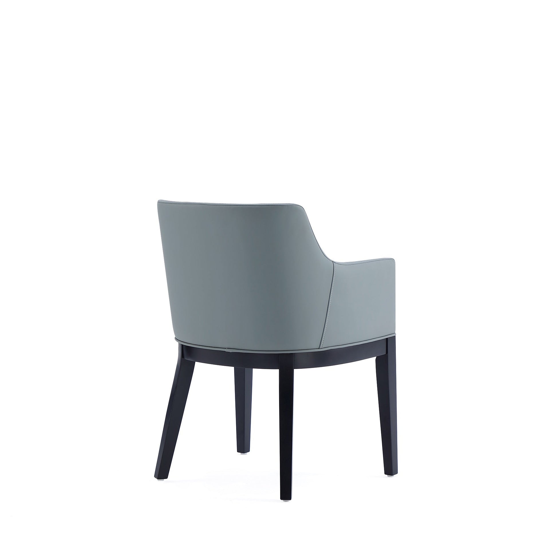 Gansevoort Faux Leather Dining Armchair in Pewter - Ornate Home