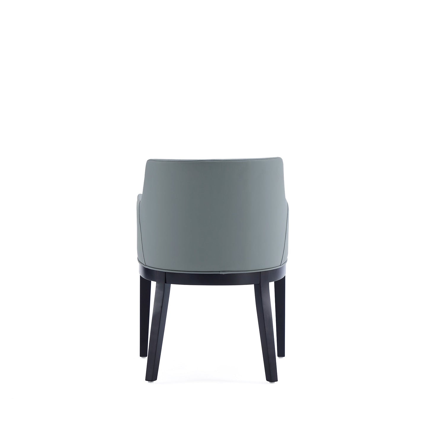 Gansevoort Faux Leather Dining Armchair in Pewter - Ornate Home