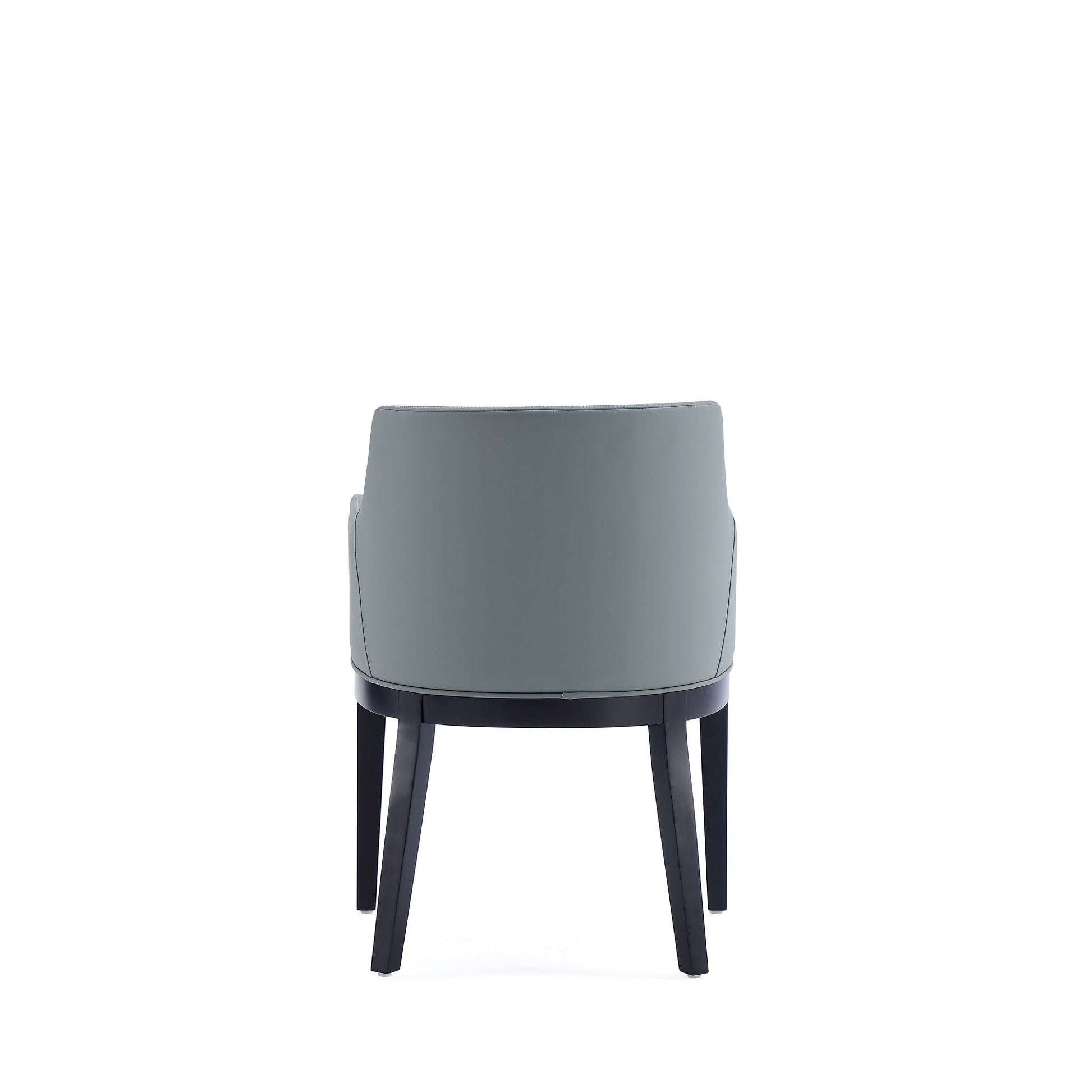 Gansevoort Faux Leather Dining Armchair in Pewter - Ornate Home