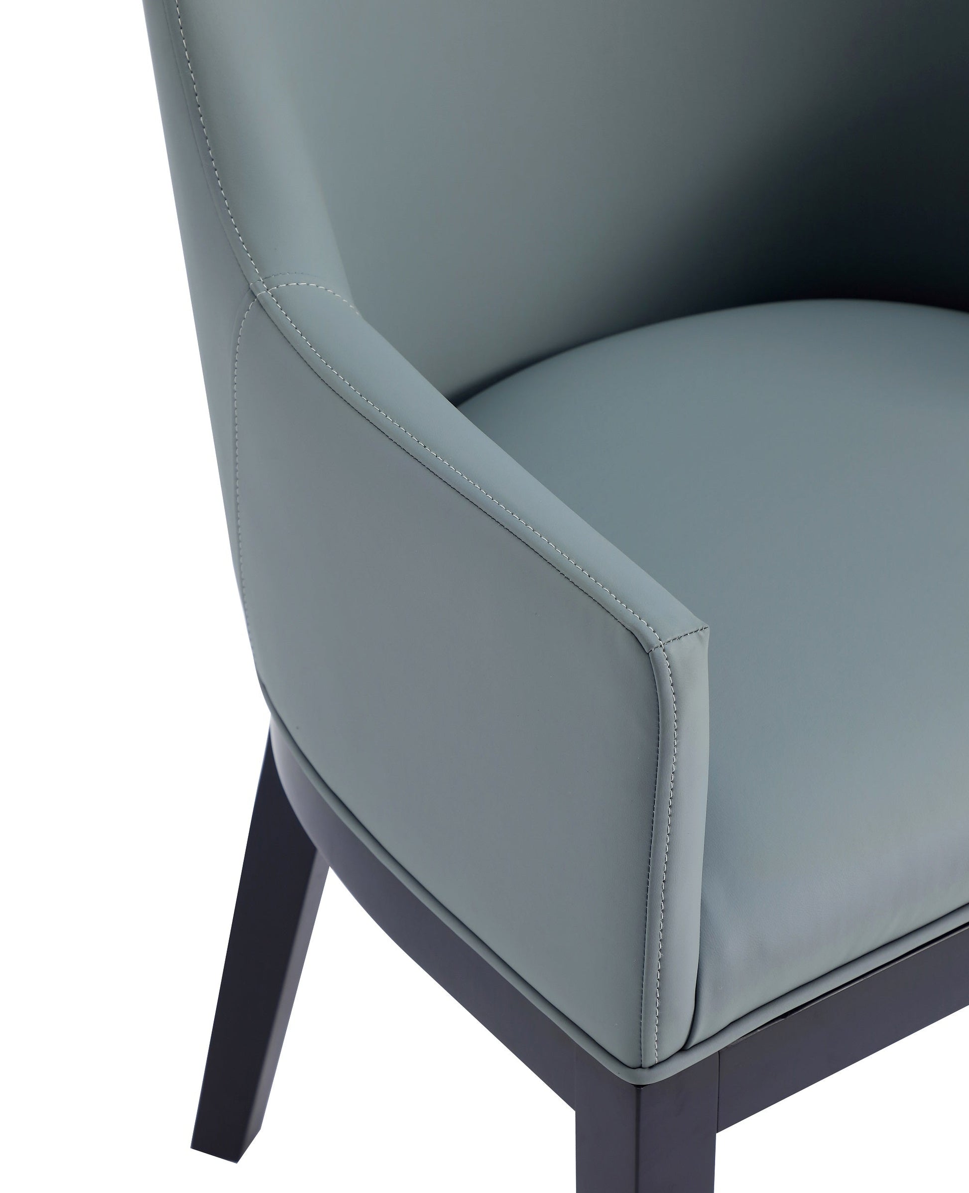 Gansevoort Faux Leather Dining Armchair in Pewter - Ornate Home