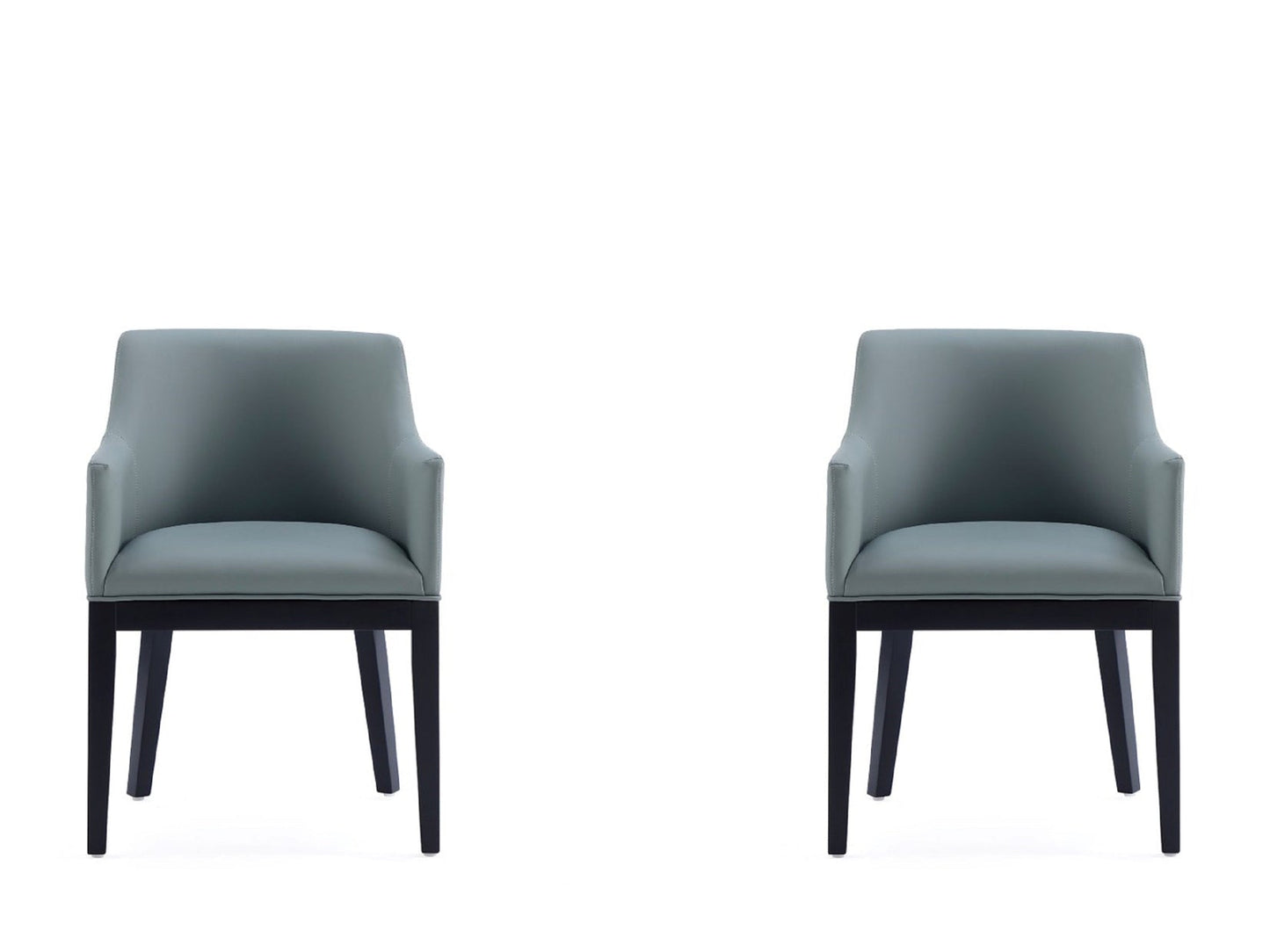 Gansevoort Faux Leather Dining Armchair in Pewter (Set of 2) - Ornate Home