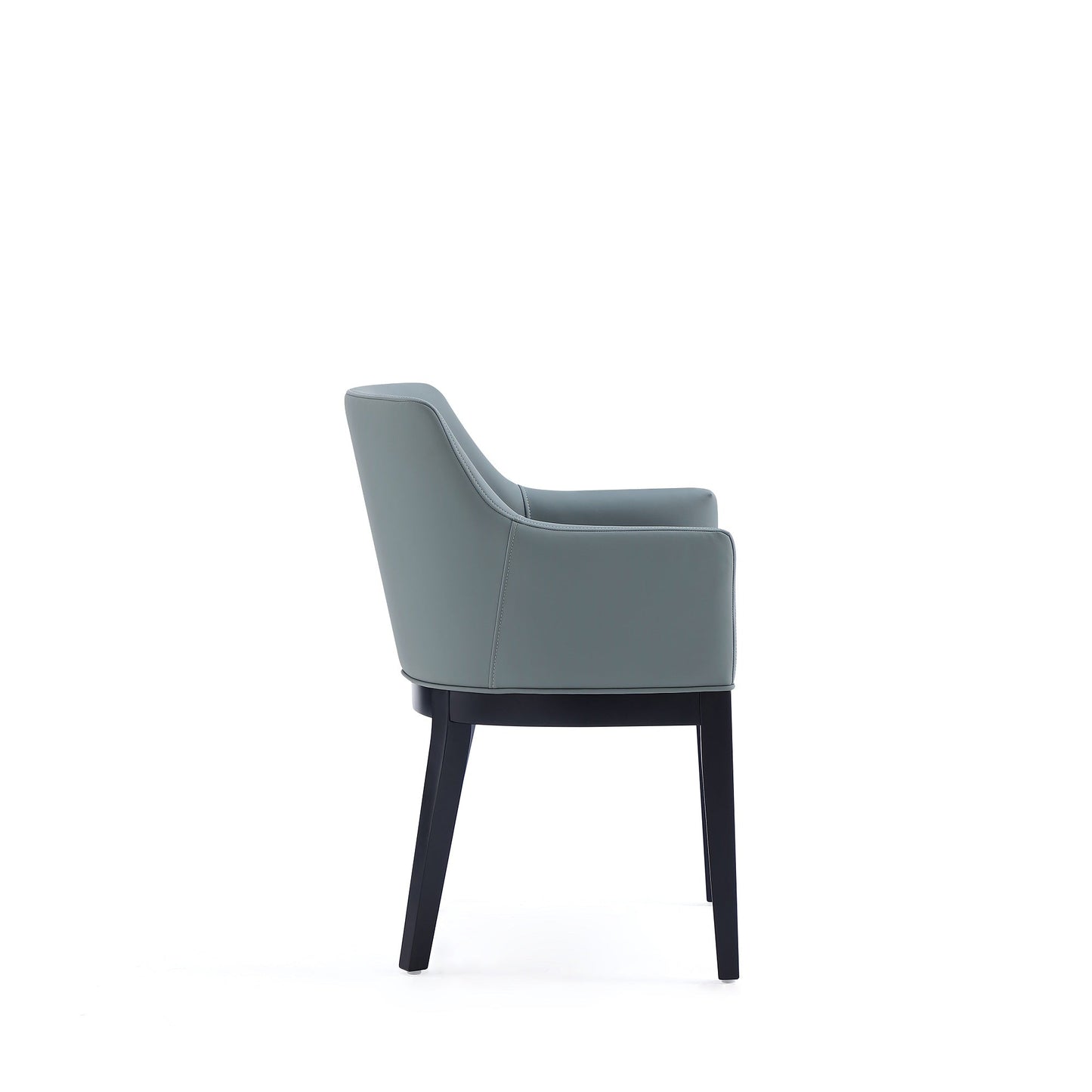 Gansevoort Faux Leather Dining Armchair in Pewter (Set of 2) - Ornate Home