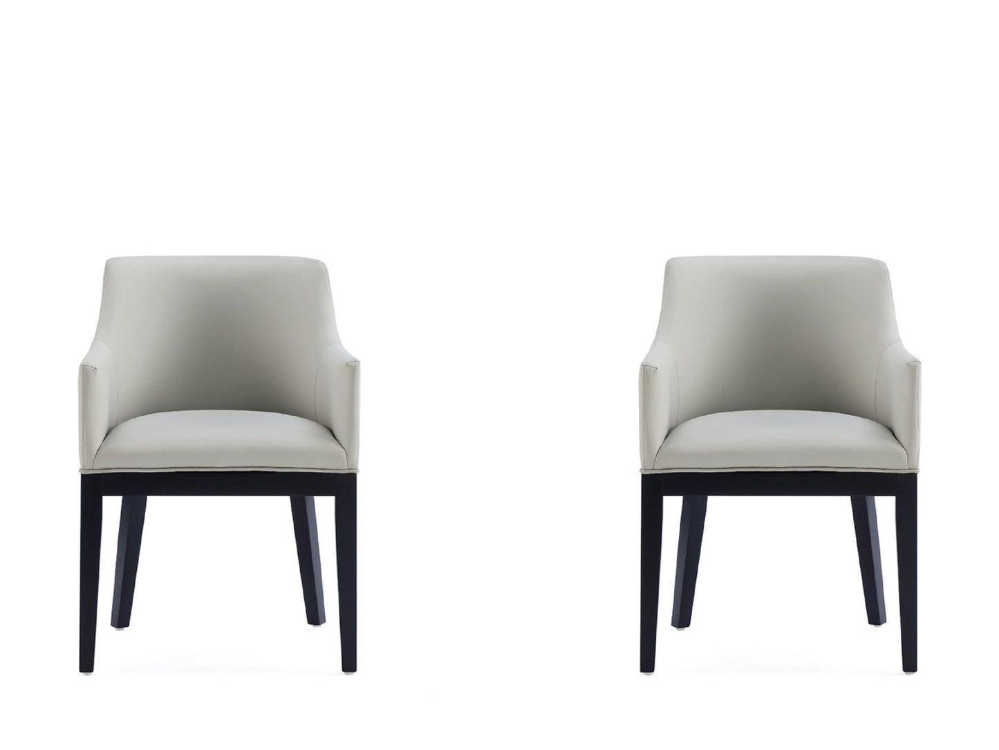 Gansevoort Faux Leather Dining Armchair in Stone Grey (set of 2) - Ornate Home