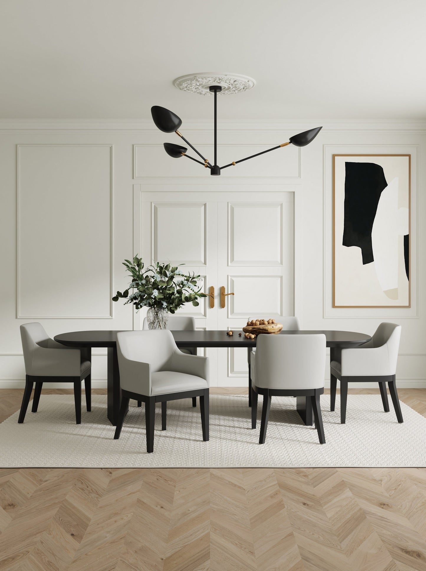Gansevoort Faux Leather Dining Armchair in Stone Grey (set of 2) - Ornate Home