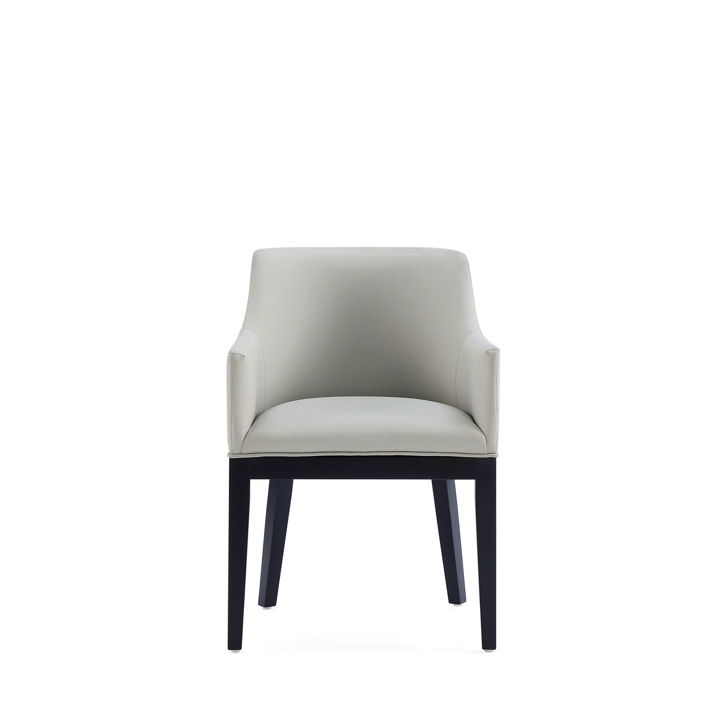Gansevoort Faux Leather Dining Armchair in Stone Grey (set of 2) - Ornate Home