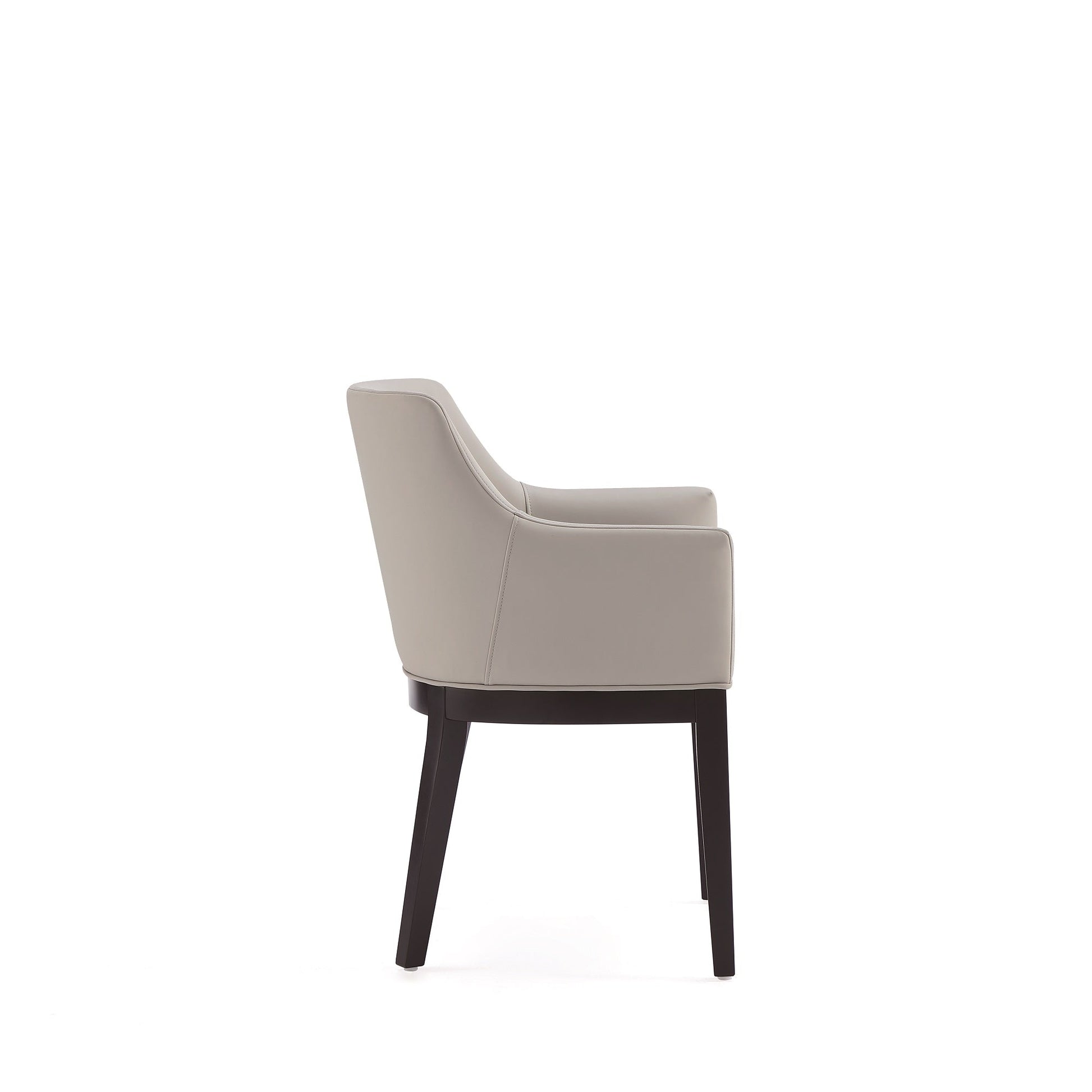 Gansevoort Faux Leather Dining Armchair in Stone Grey (set of 2) - Ornate Home