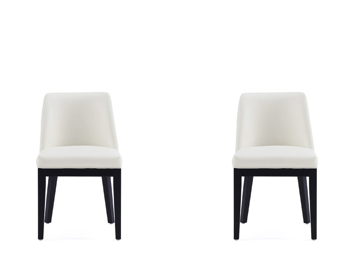 Gansevoort Faux Leather Dining Chair in Cream (set of 2) - Ornate Home