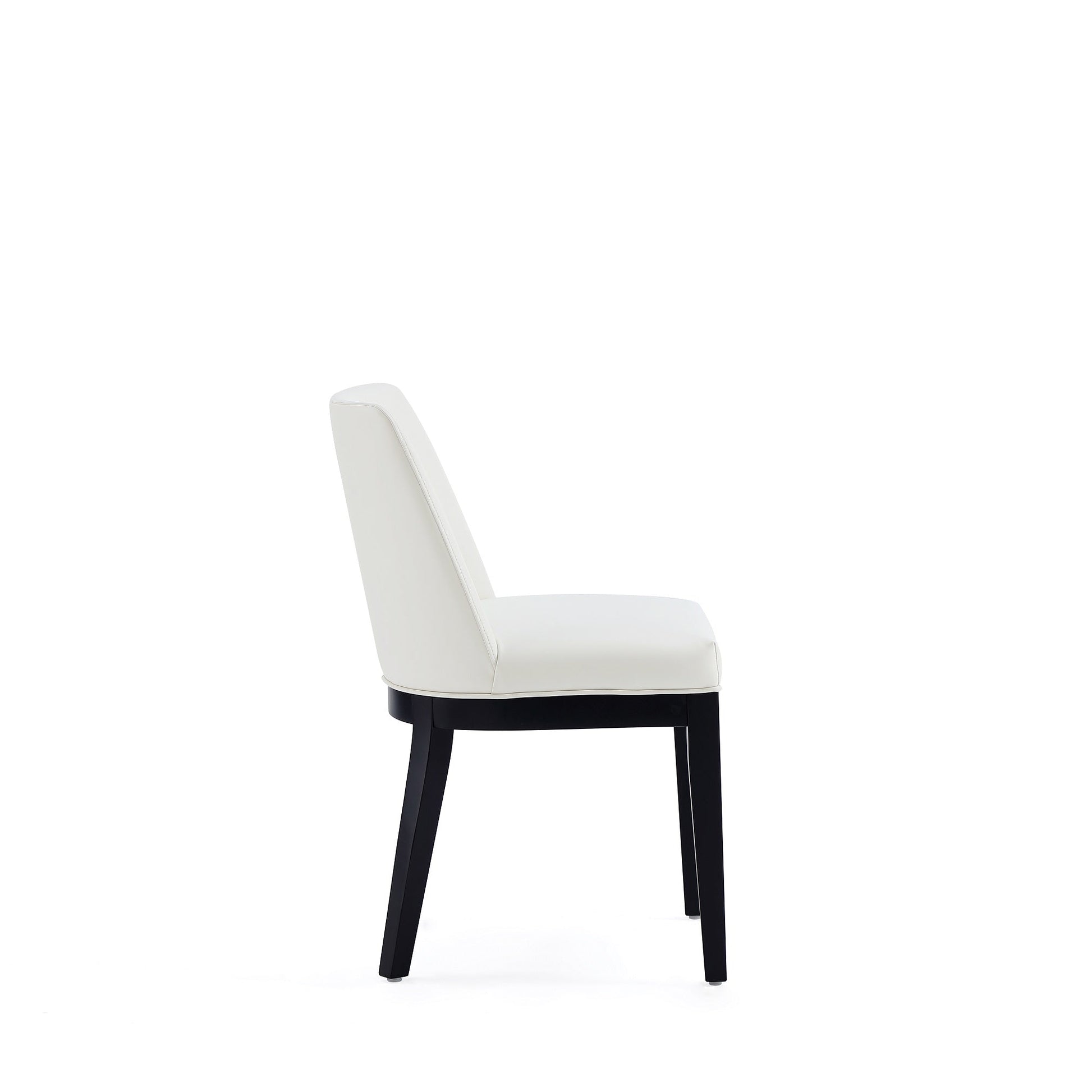 Gansevoort Faux Leather Dining Chair in Cream (set of 2) - Ornate Home