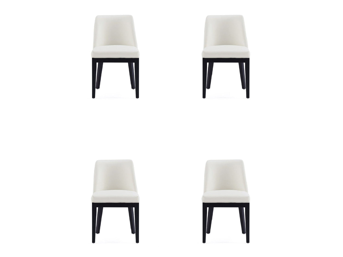 Gansevoort Faux Leather Dining Chair in Cream (set of 4) - Ornate Home