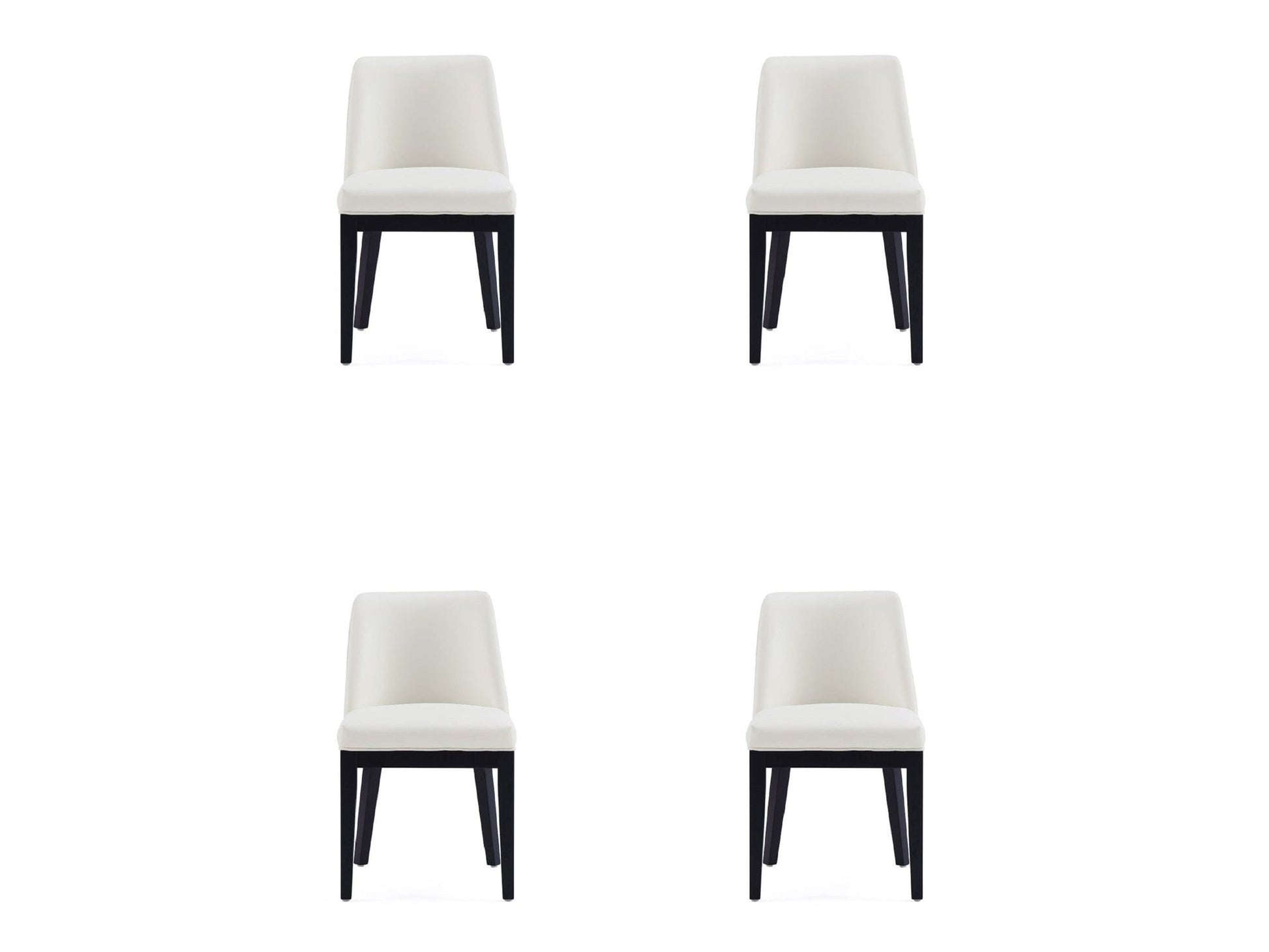 Gansevoort Faux Leather Dining Chair in Cream (set of 4) - Ornate Home