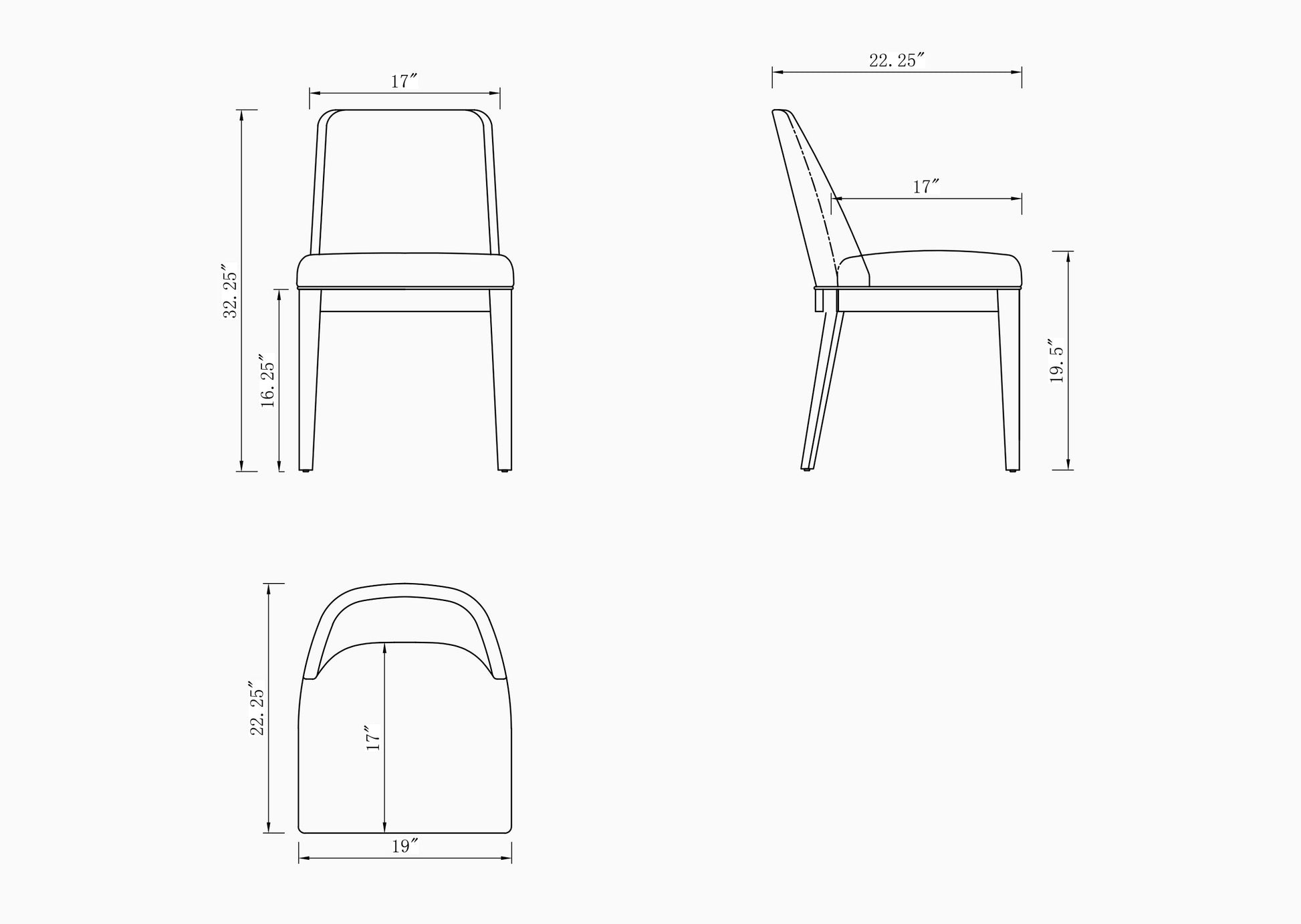 Gansevoort Faux Leather Dining Chair in Light Grey (set of 2) - Ornate Home