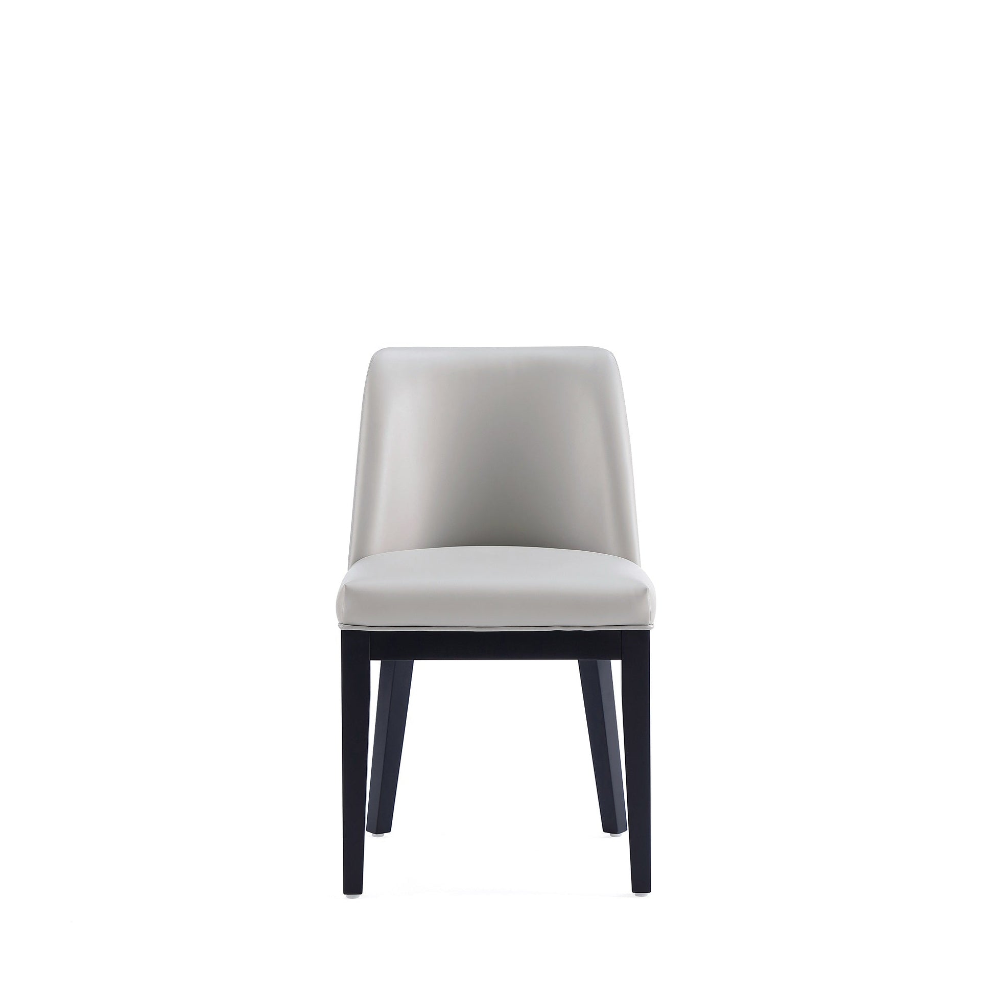 Gansevoort Faux Leather Dining Chair in Light Grey (set of 2) - Ornate Home