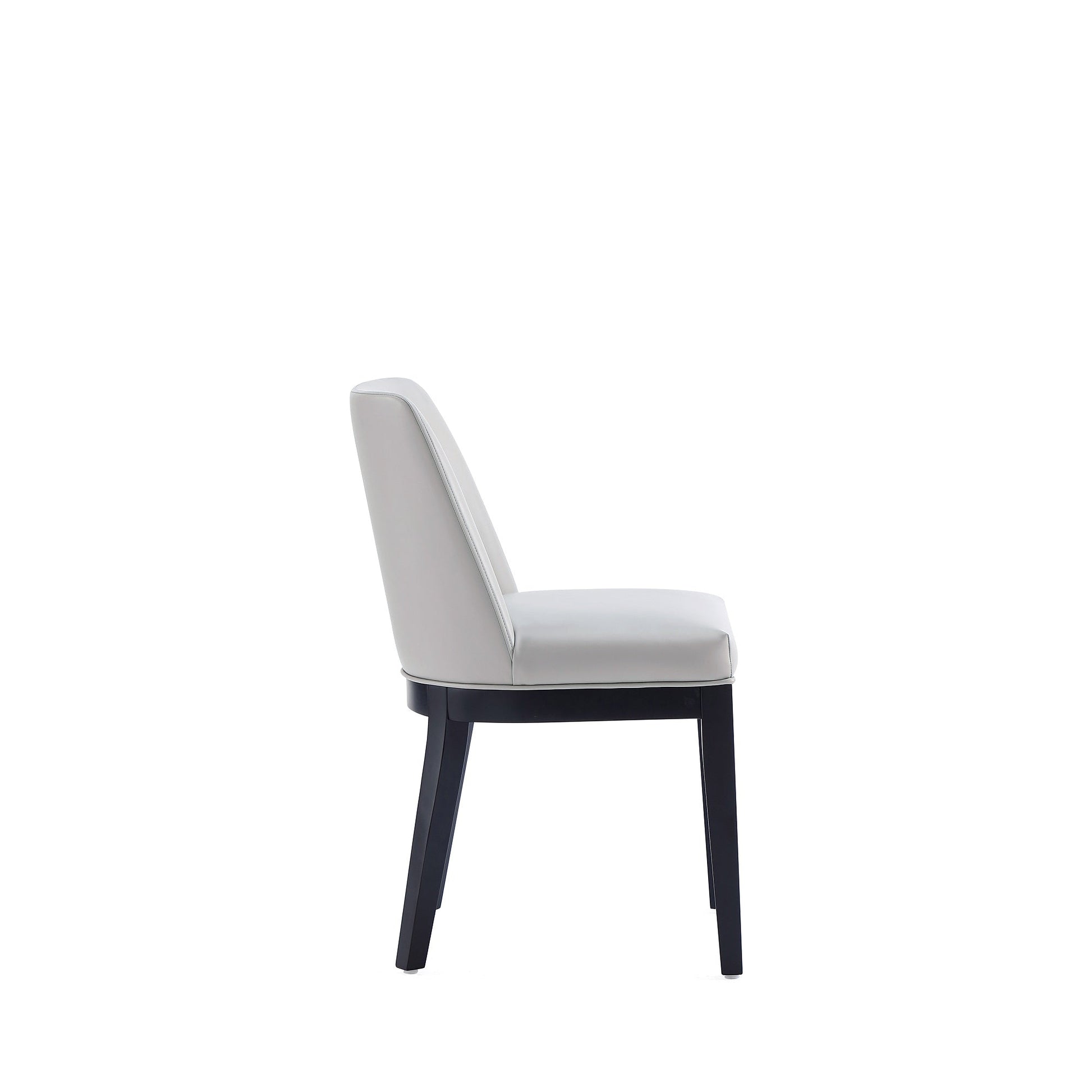 Gansevoort Faux Leather Dining Chair in Light Grey (set of 2) - Ornate Home