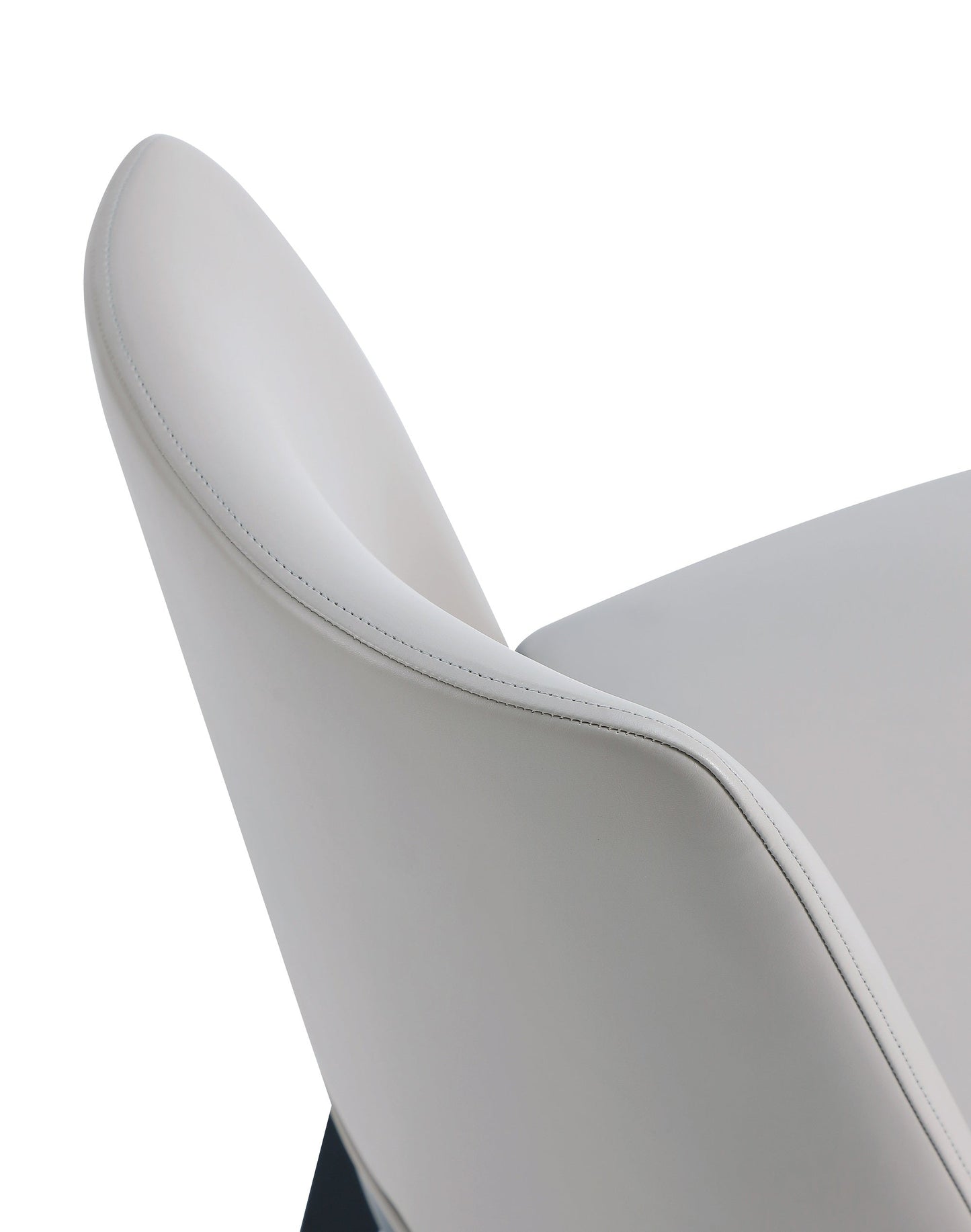 Gansevoort Faux Leather Dining Chair in Light Grey (set of 2) - Ornate Home