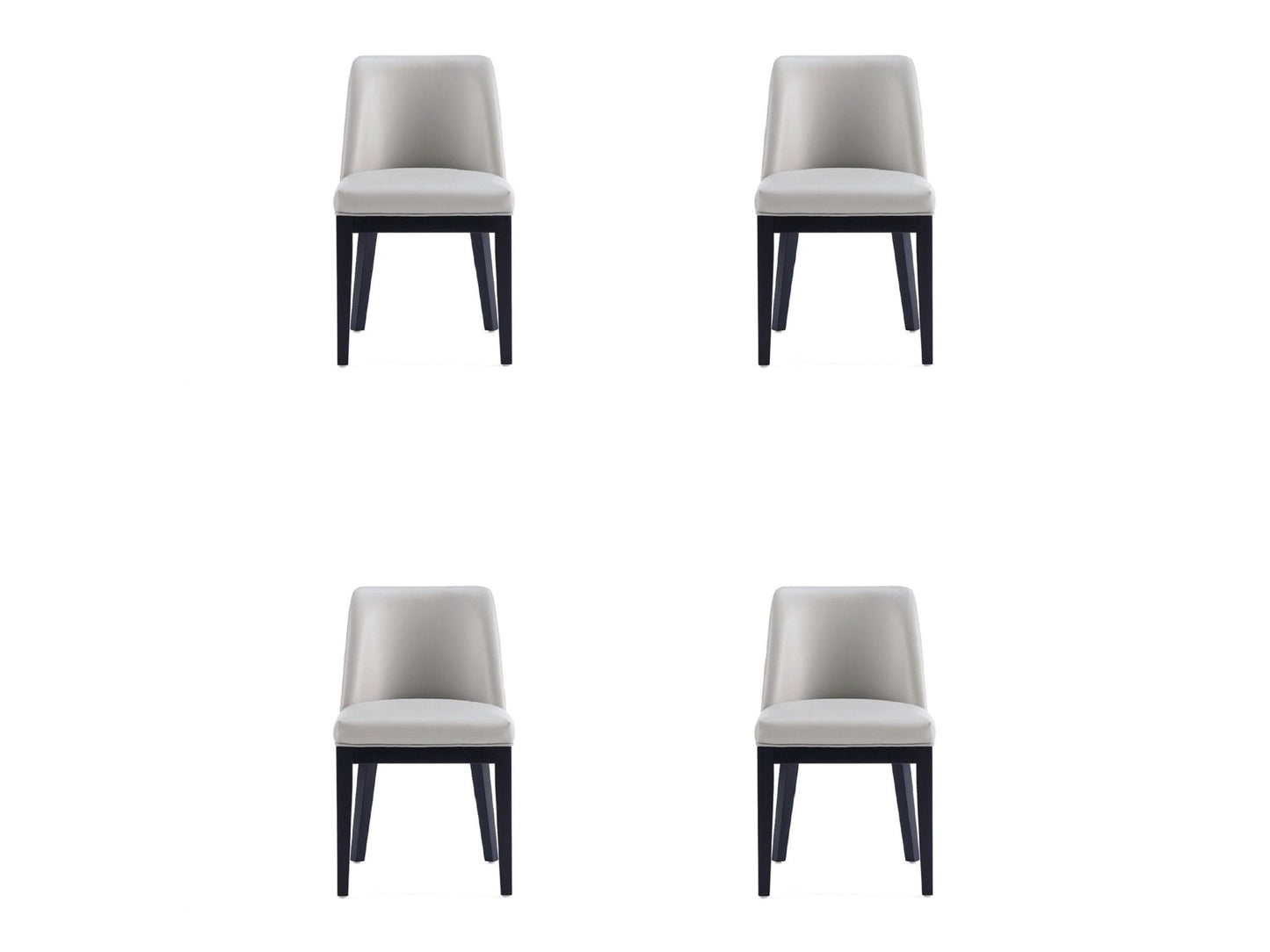 Gansevoort Faux Leather Dining Chair in Light Grey (set of 4) - Ornate Home