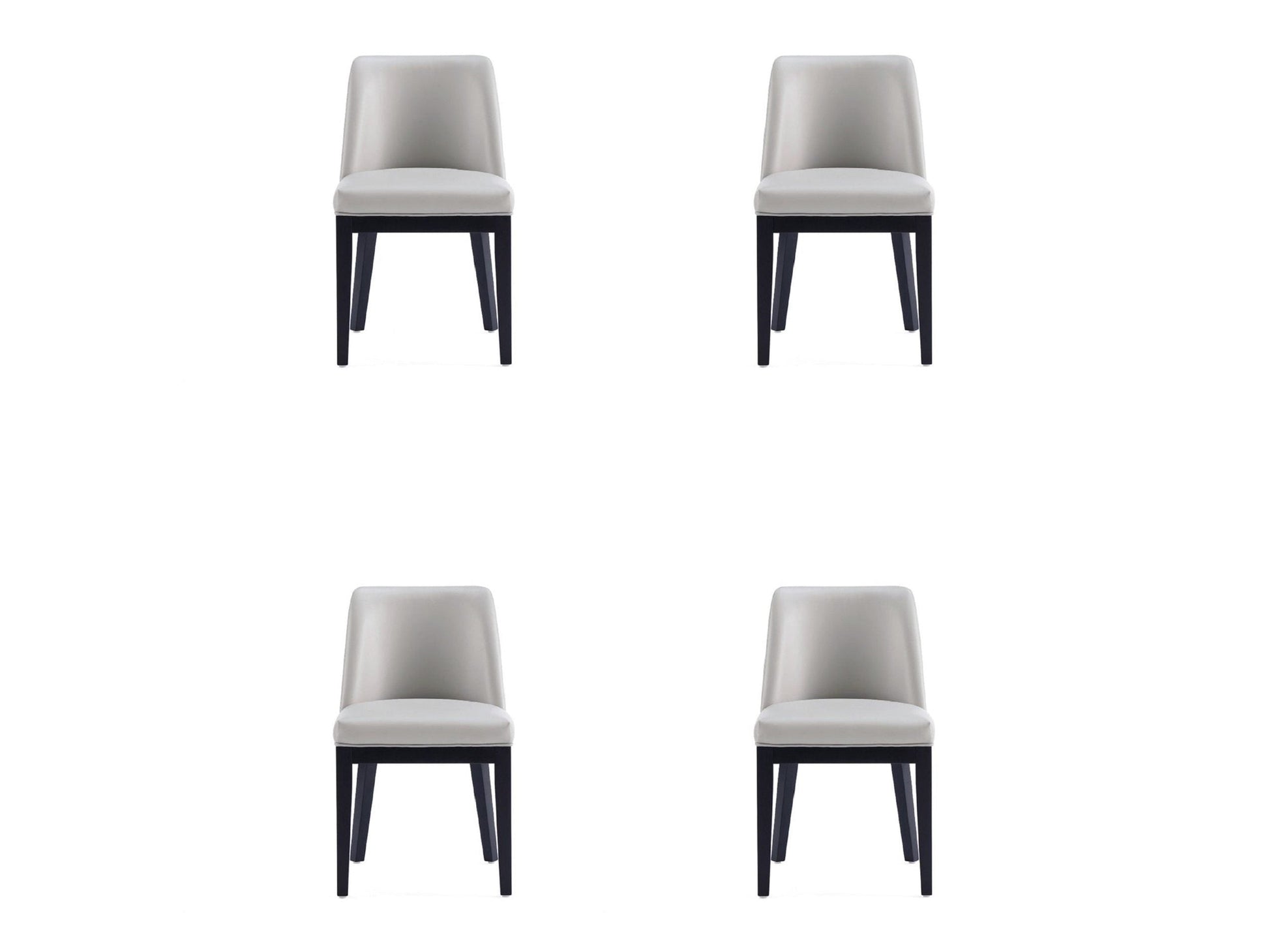 Gansevoort Faux Leather Dining Chair in Light Grey (set of 4) - Ornate Home