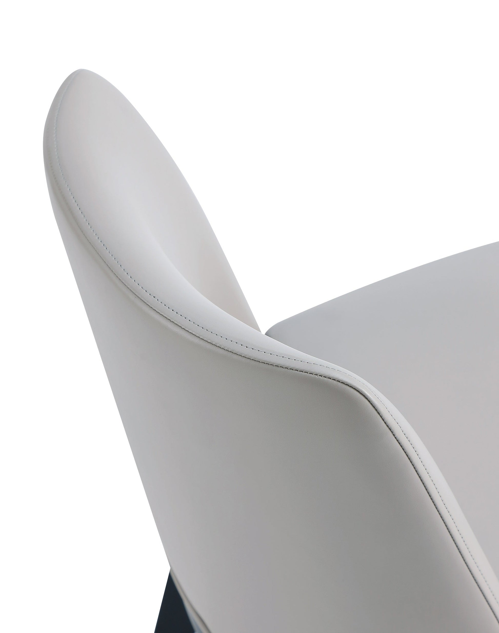 Gansevoort Faux Leather Dining Chair in Light Grey (set of 4) - Ornate Home
