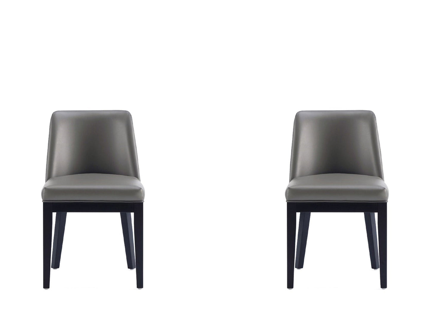 Gansevoort Faux Leather Dining Chair in Pebble Grey (set of 2) - Ornate Home