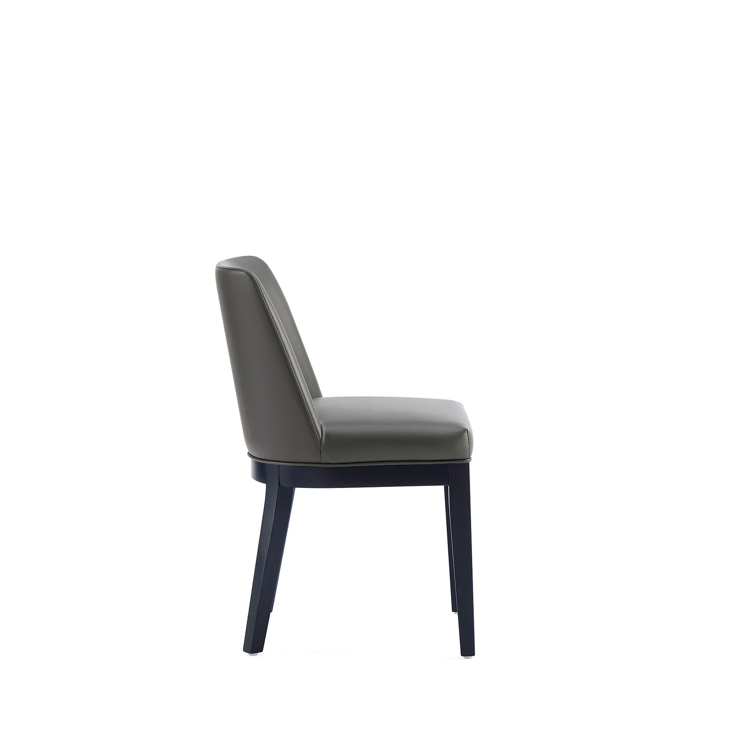 Gansevoort Faux Leather Dining Chair in Pebble Grey (set of 2) - Ornate Home