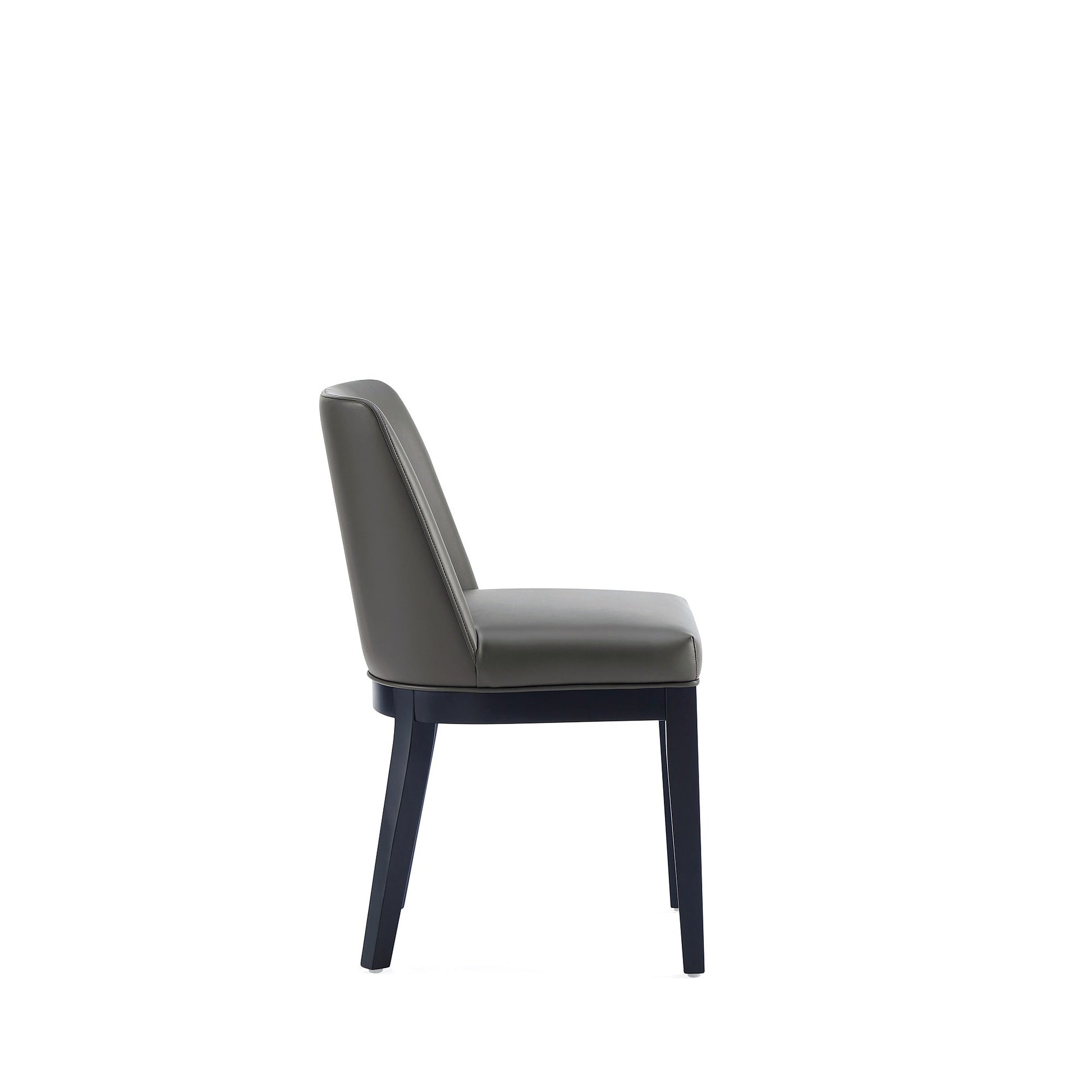 Gansevoort Faux Leather Dining Chair in Pebble Grey (set of 2) - Ornate Home