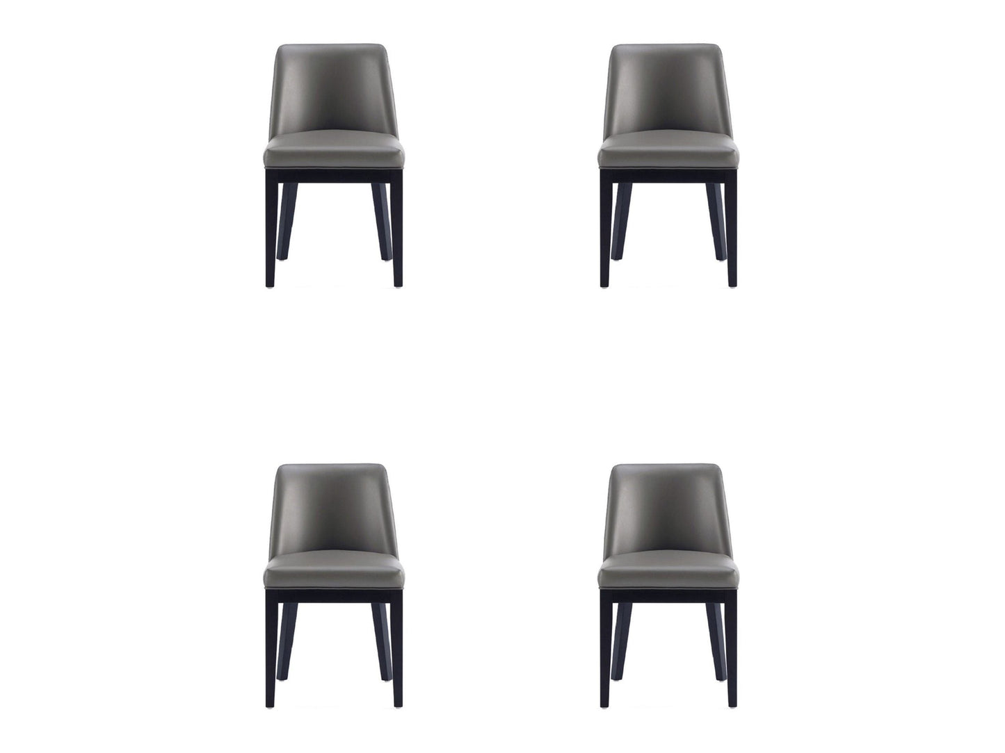 Gansevoort Faux Leather Dining Chair in Pebble Grey (set of 4) - Ornate Home
