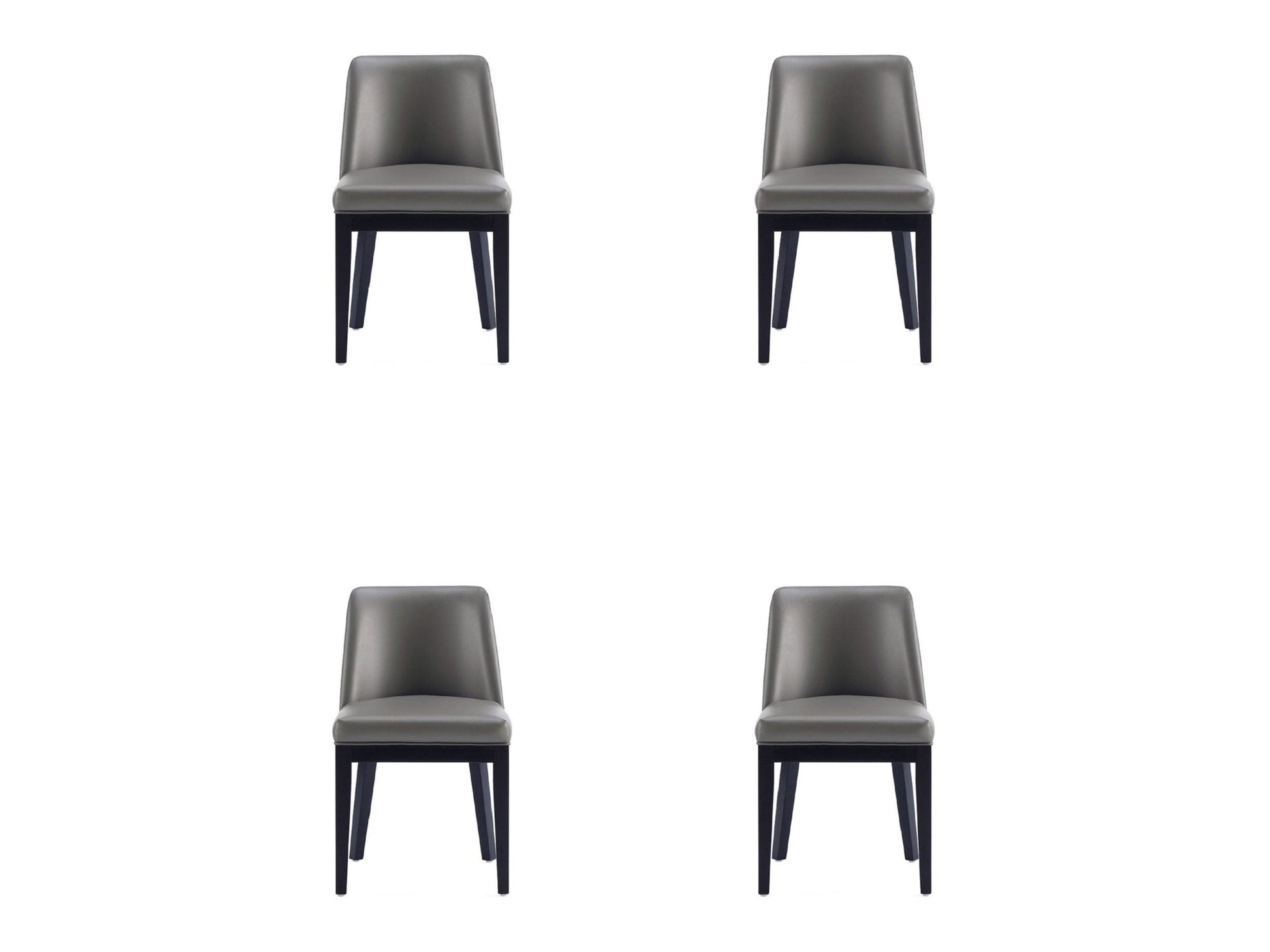 Gansevoort Faux Leather Dining Chair in Pebble Grey (set of 4) - Ornate Home