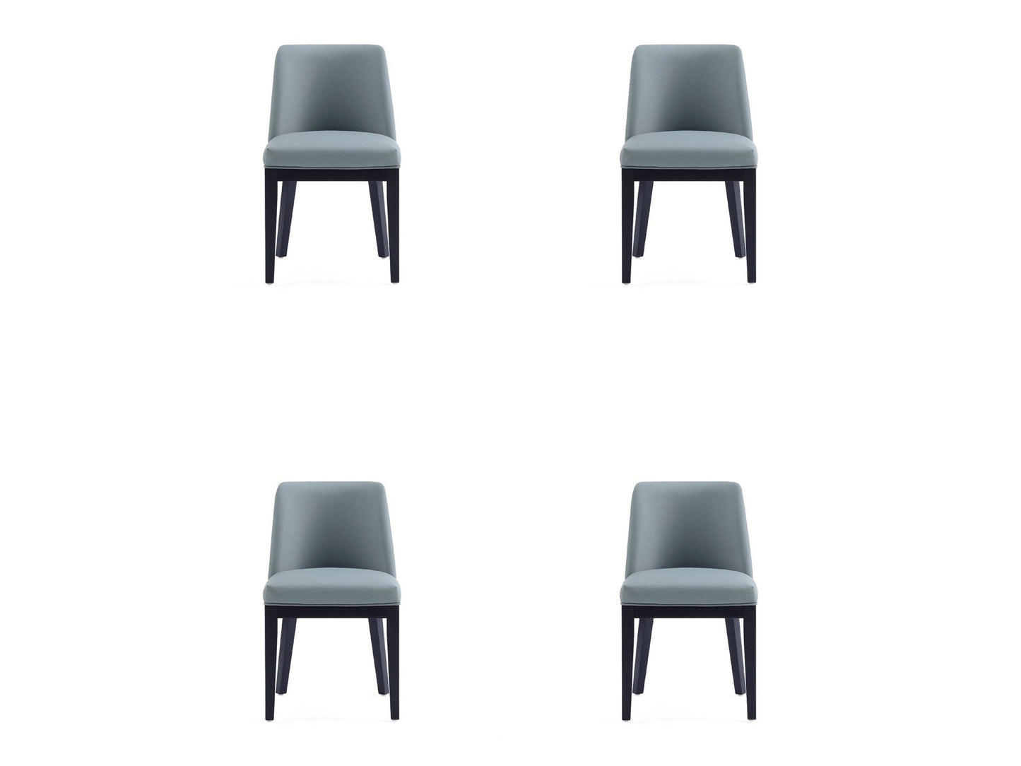 Gansevoort Faux Leather Dining Chair in Pewter (set of 4) - Ornate Home