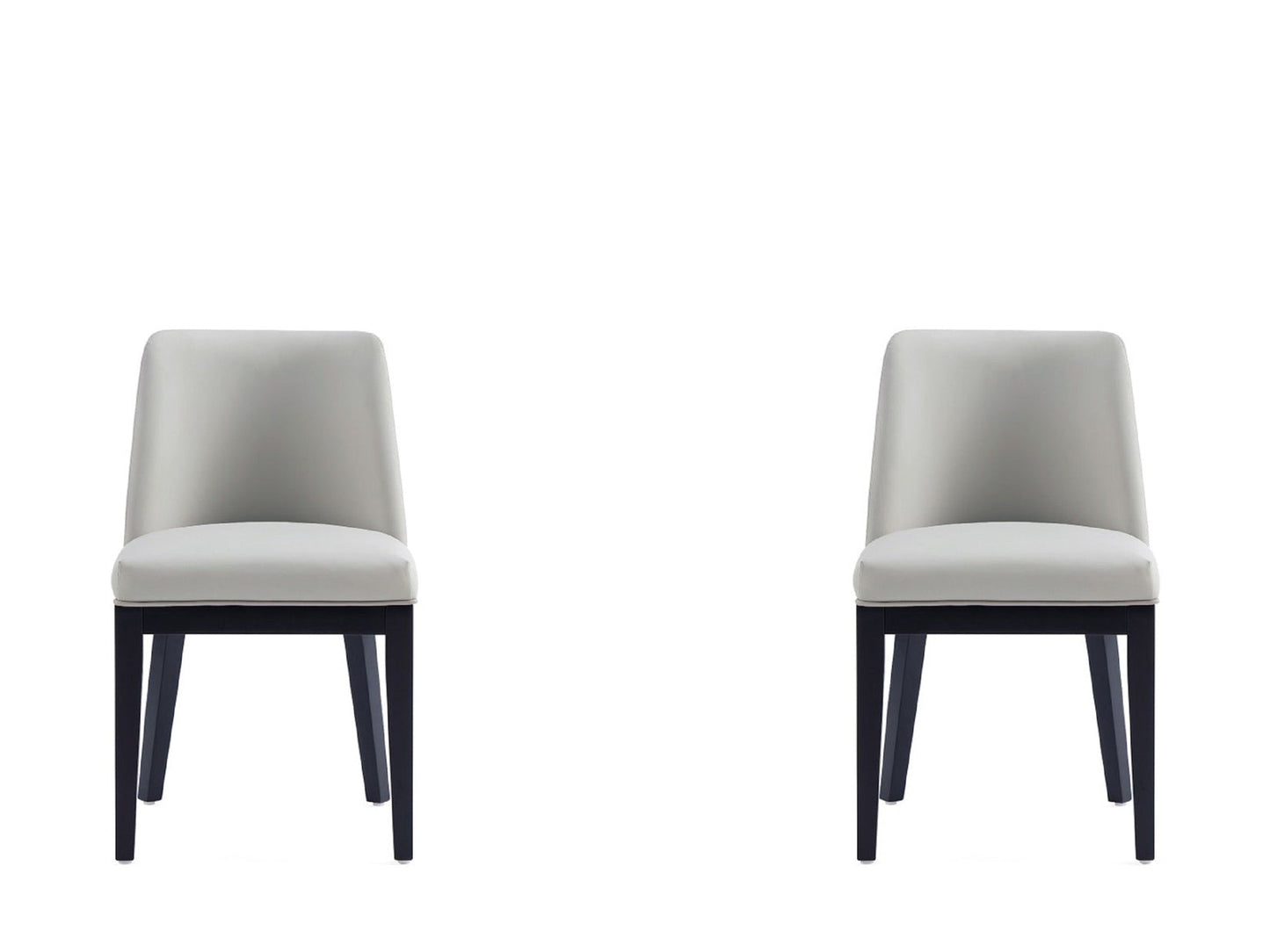Gansevoort Faux Leather Dining Chair in Stone Grey (set of 2) - Ornate Home