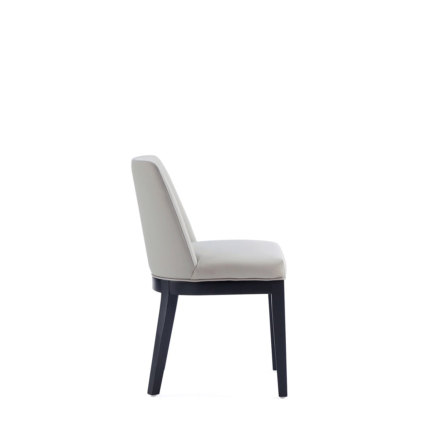 Gansevoort Faux Leather Dining Chair in Stone Grey (set of 2) - Ornate Home