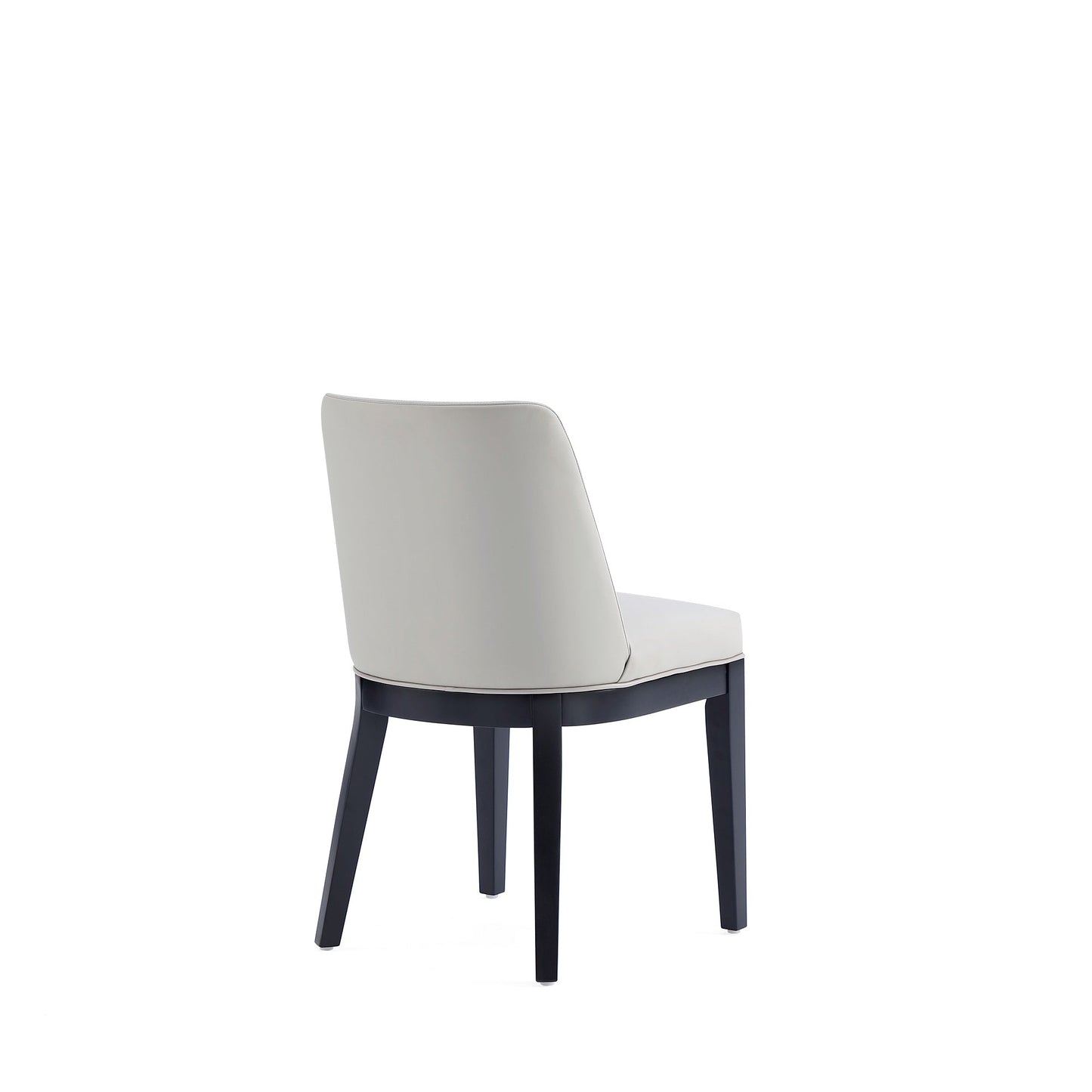 Gansevoort Faux Leather Dining Chair in Stone Grey (set of 2) - Ornate Home
