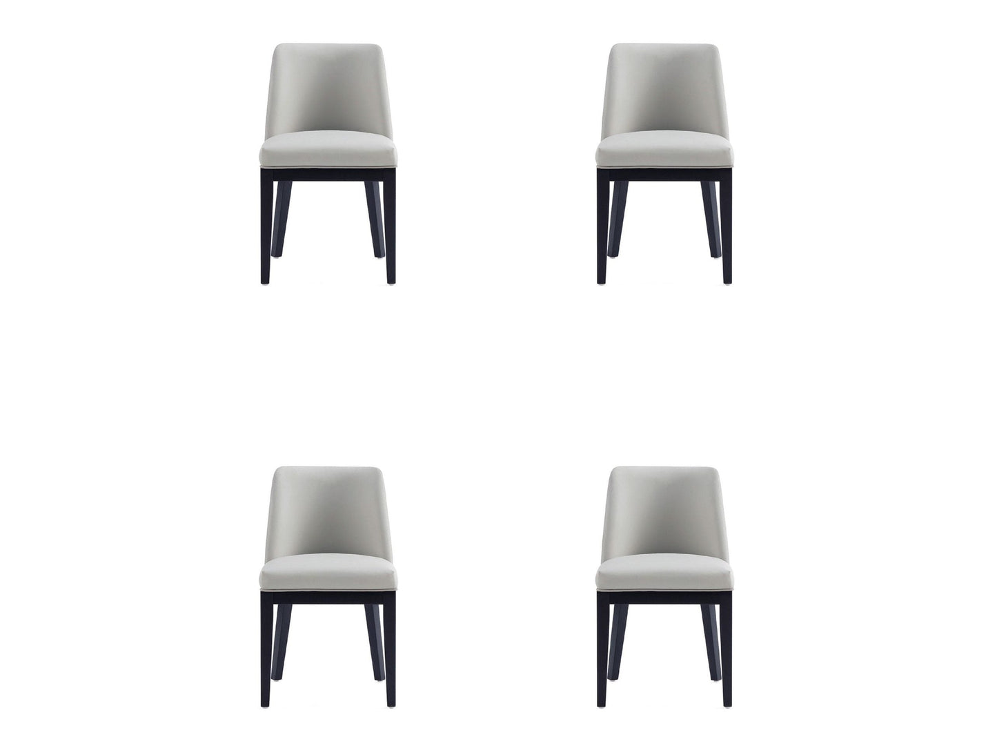Gansevoort Faux Leather Dining Chair in Stone Grey (set of 4) - Ornate Home