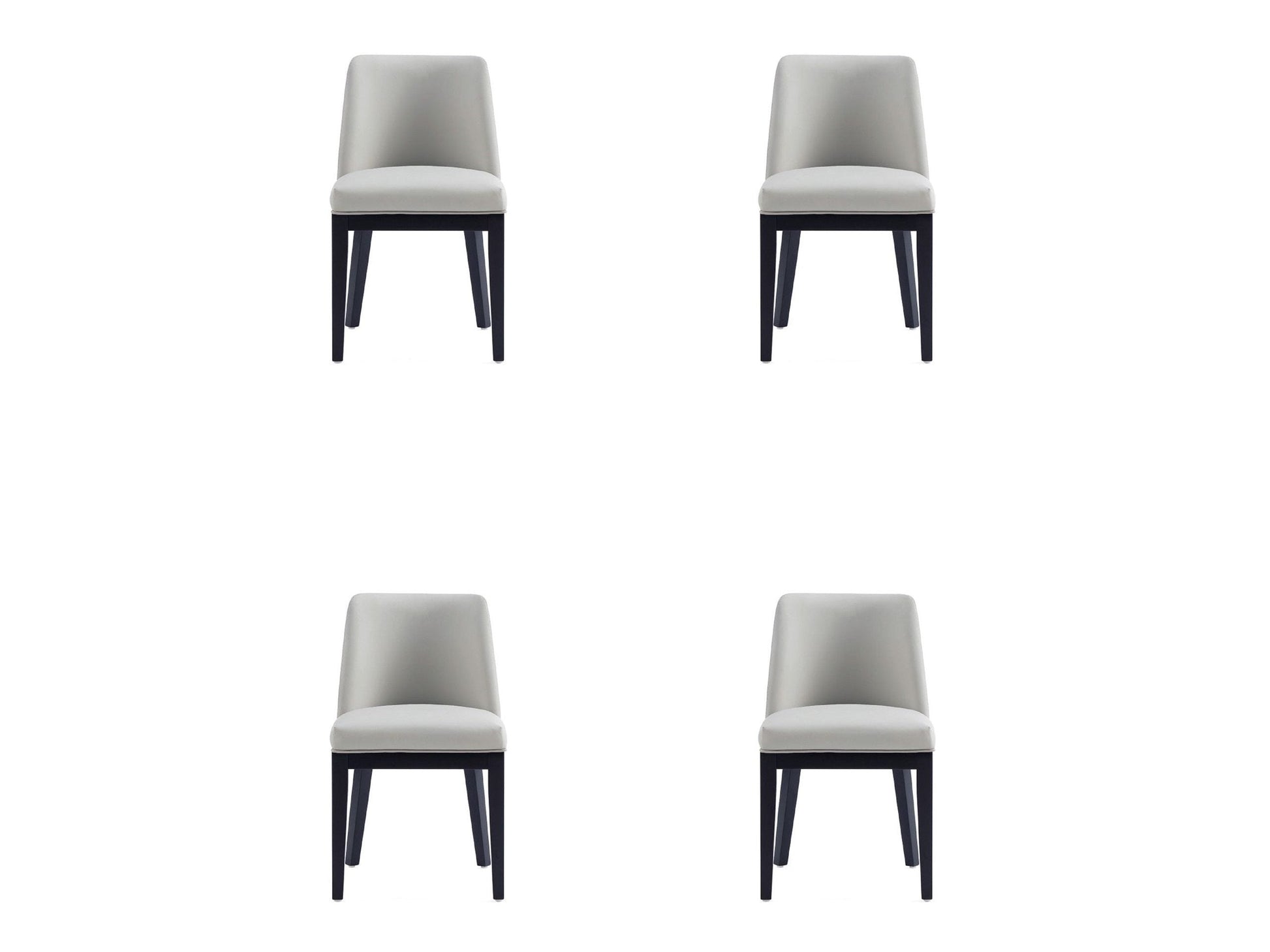 Gansevoort Faux Leather Dining Chair in Stone Grey (set of 4) - Ornate Home