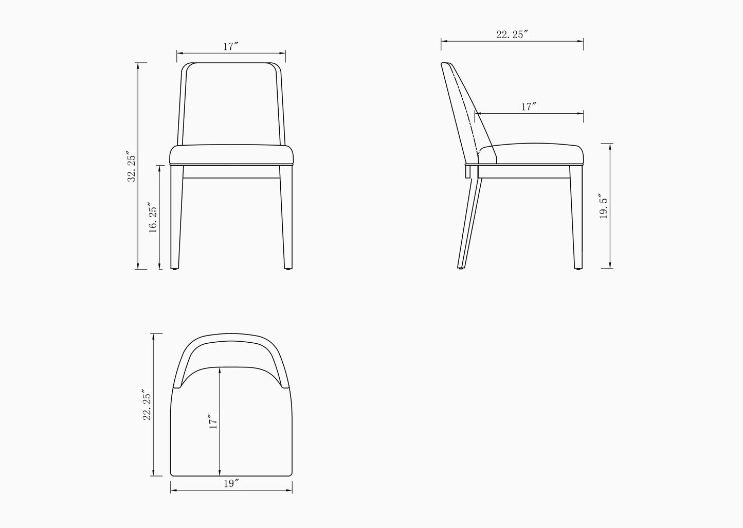 Gansevoort Faux Leather Dining Chair in Stone Grey (set of 4) - Ornate Home
