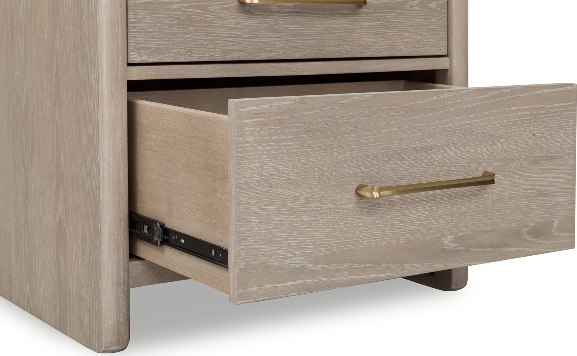 Gardenia Chai Two Drawer Oak Wood Nightstand - Ornate Home