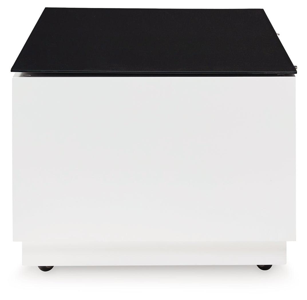 Gardoni White/Black Coffee Table and 2 Chairside End Tables - Ornate Home