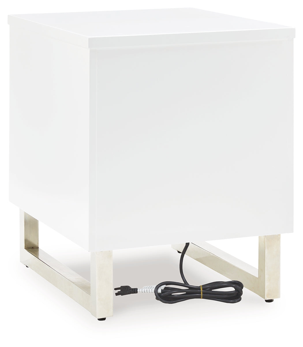 Gardoni White/Black Coffee Table and 2 Chairside End Tables - Ornate Home