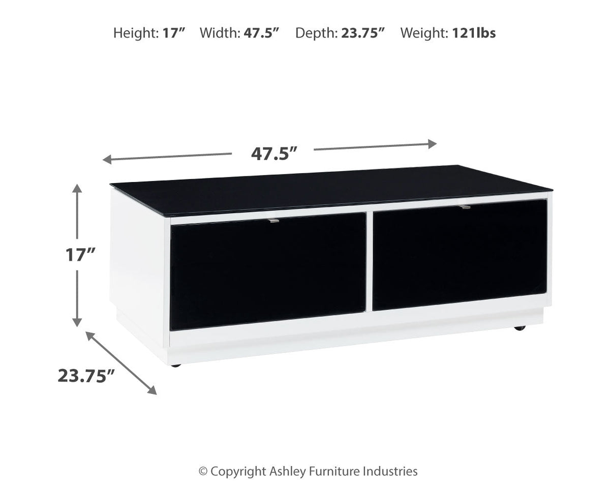 Gardoni White/Black Coffee Table and 2 Chairside End Tables - Ornate Home