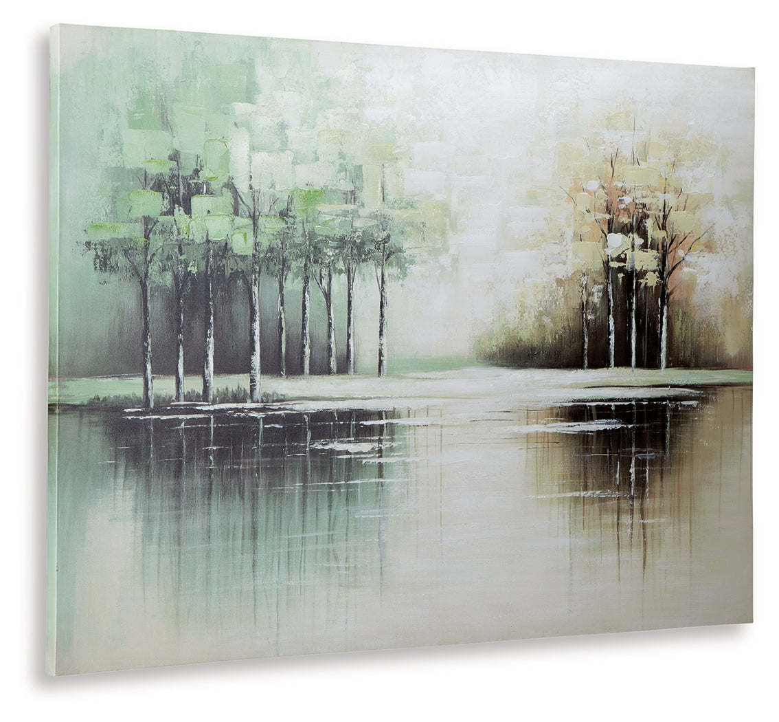 Garlenridge Green/Tan/White Wall Art- Viva Furn